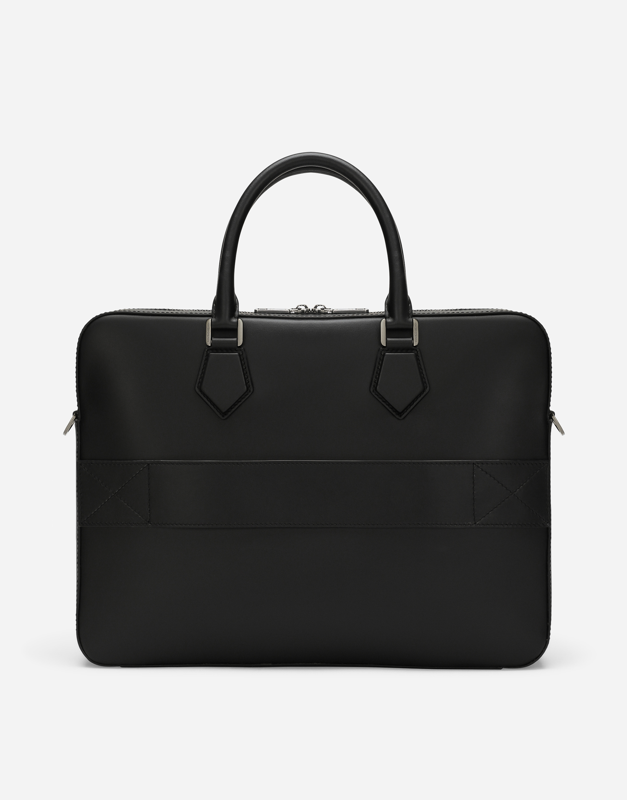 Shop Dolce & Gabbana Calfskin Briefcase In Black