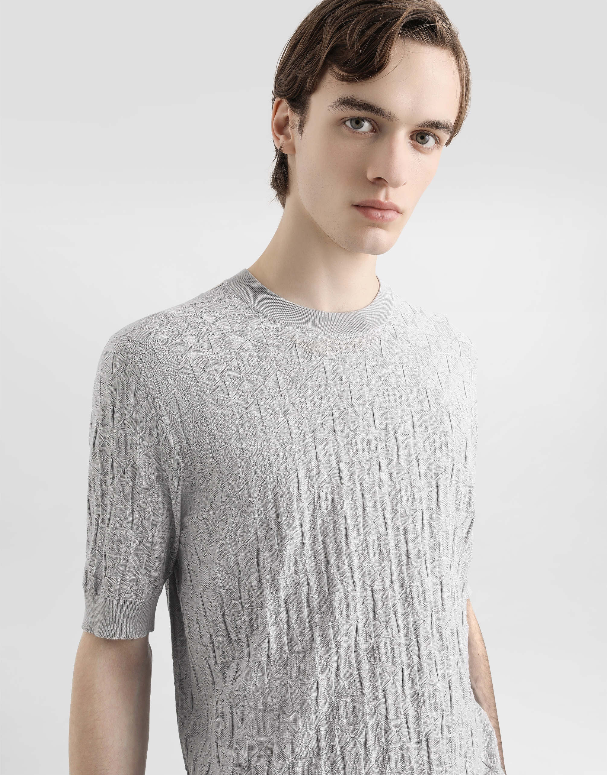 Silk crewneck pullover
