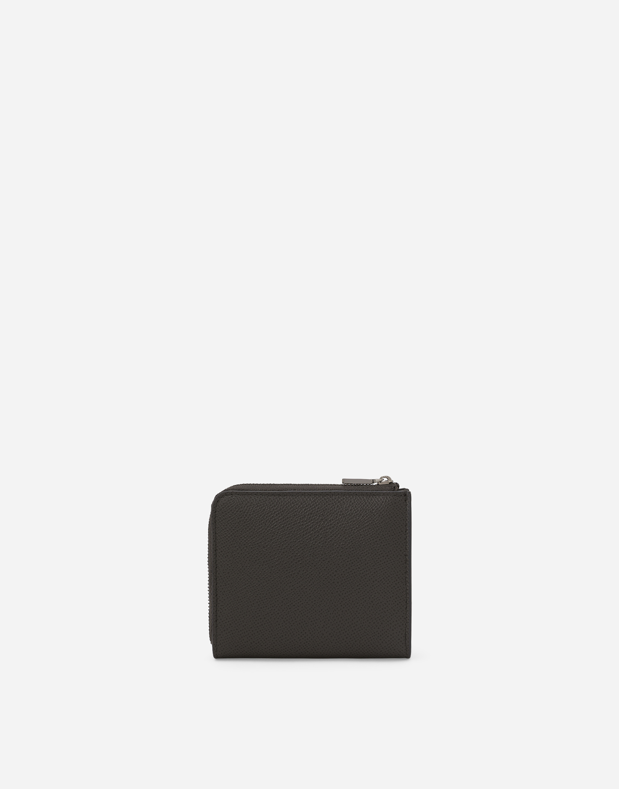  Dolce & Gabbana Dolce & Gabbana Dauphine Calfskin Card Holder - Man Wallets And Small Leather Goods Gray Leather Onesize 