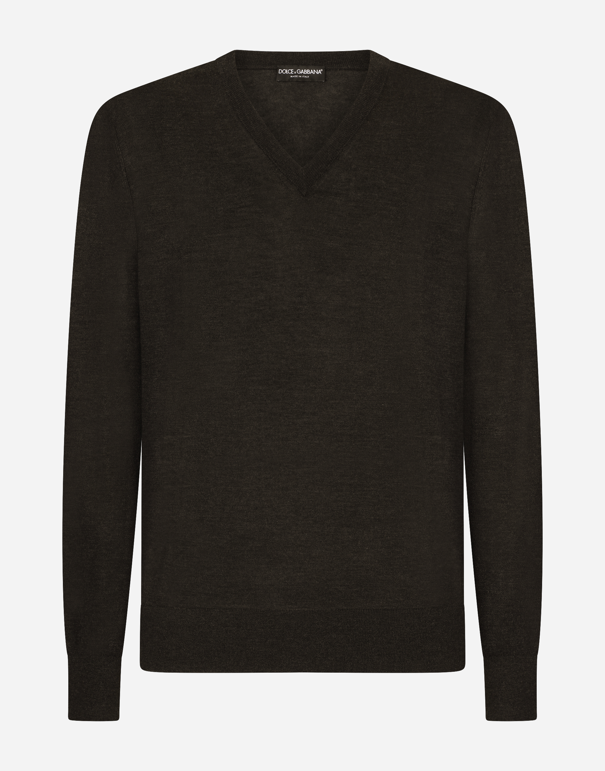 Dolce & Gabbana Cashmere V-neck Sweater In Grey