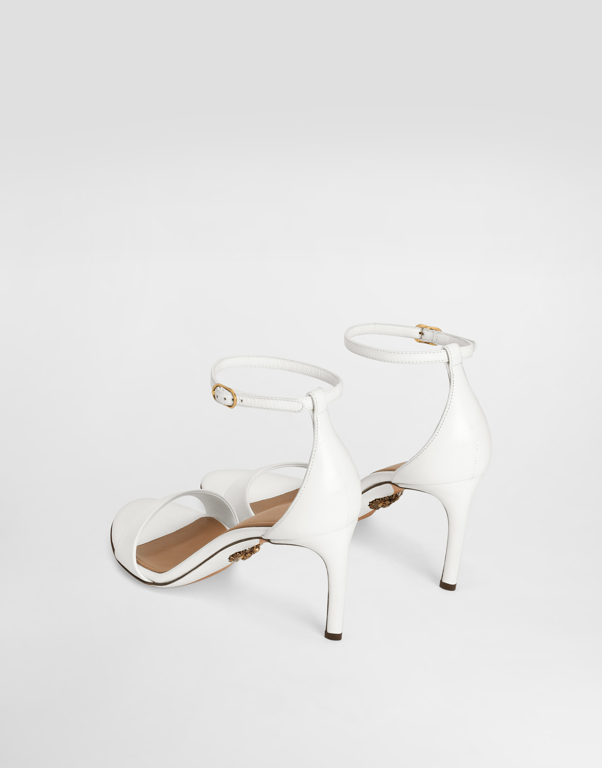 Dolce & Gabbana Polished Goatskin Sandals In White