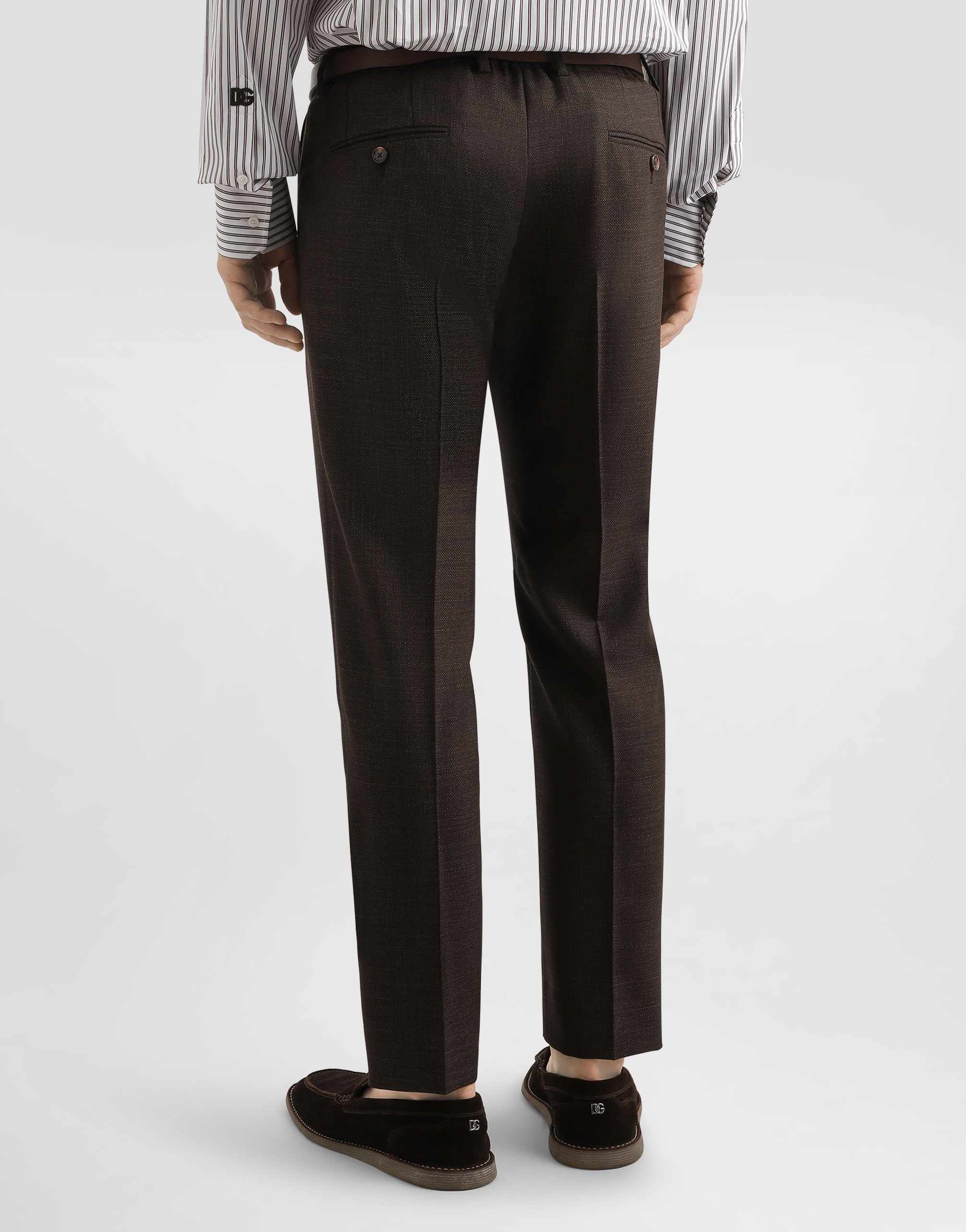 Dolce & Gabbana Wool Trousers In Brown