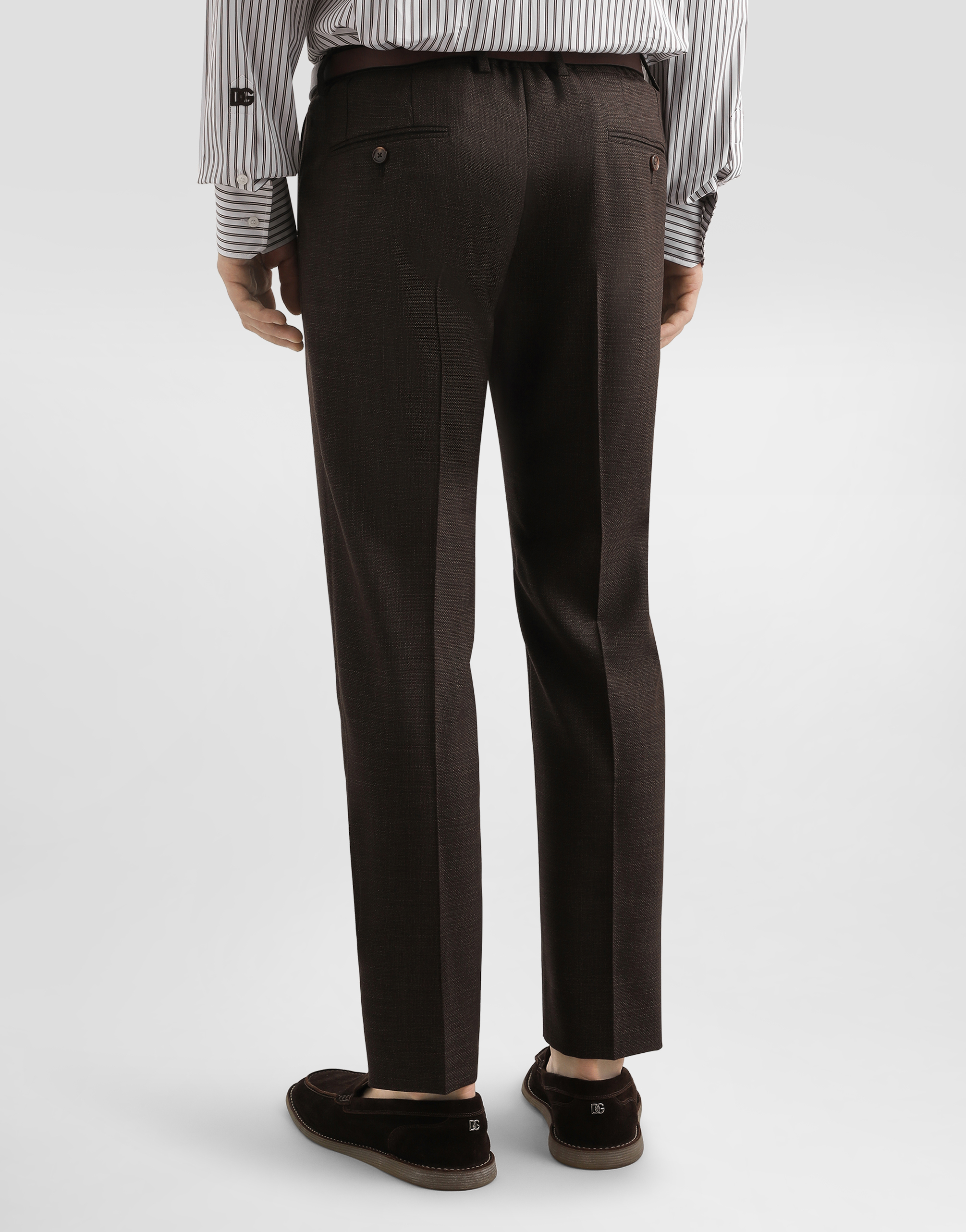 Dolce & Gabbana Wool Trousers In Brown