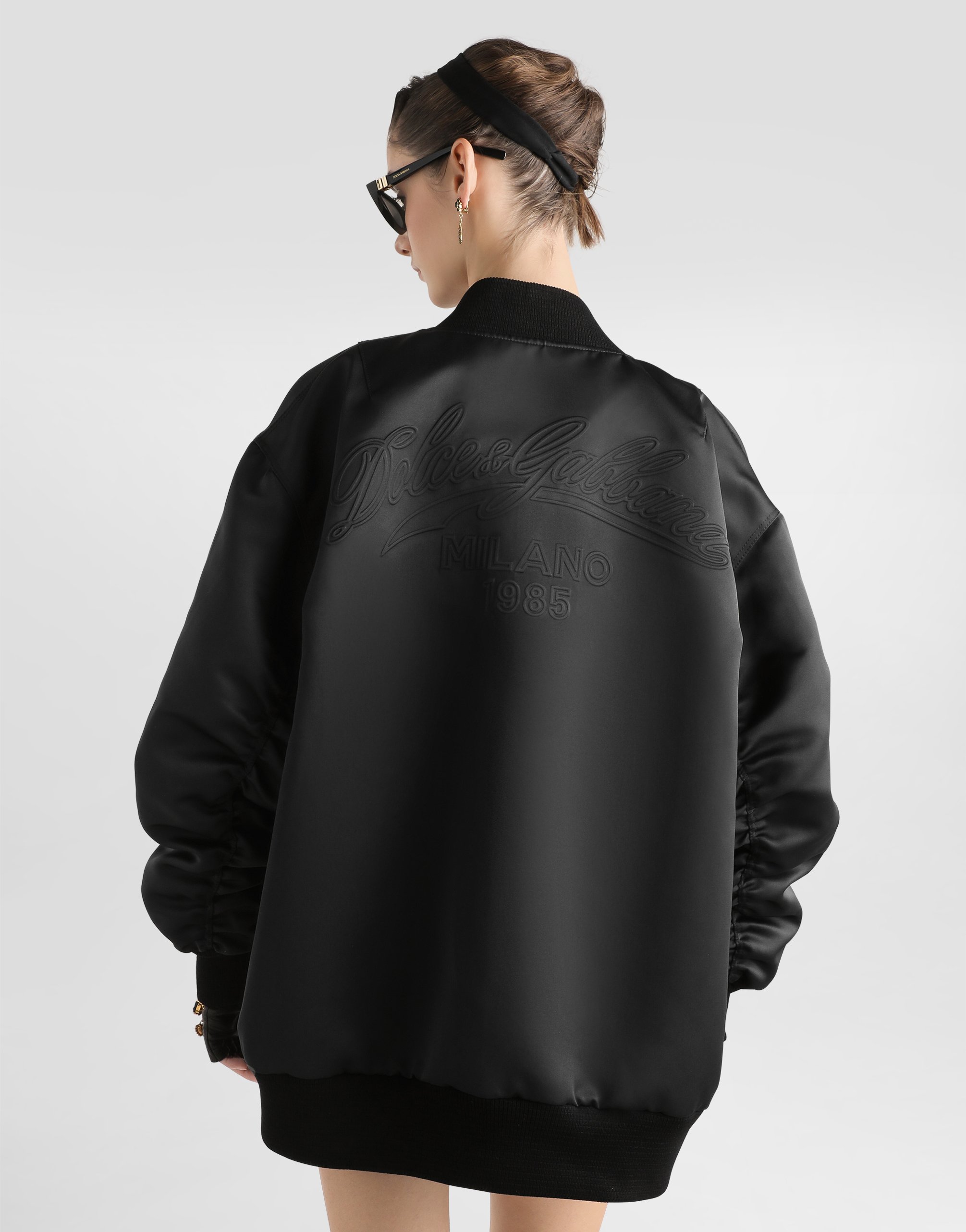 Oversized jacket with embossed print