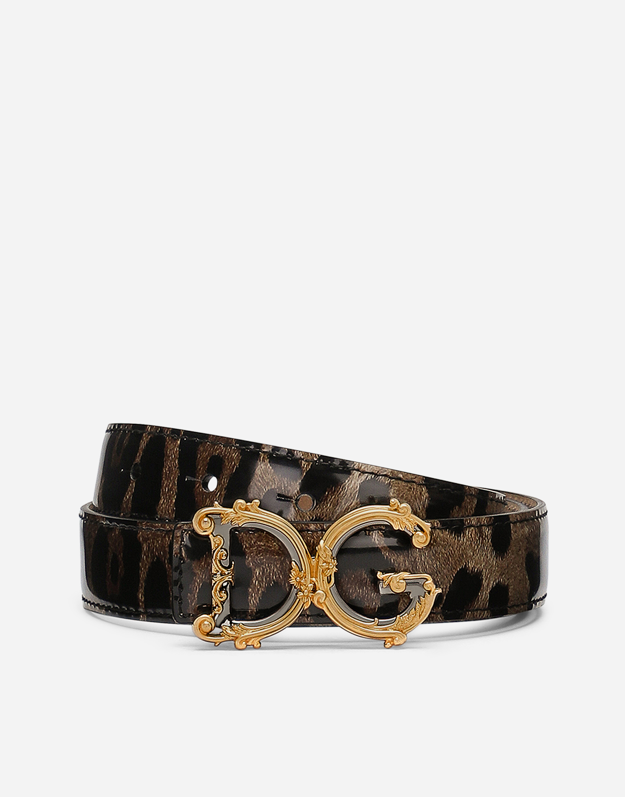 Shop Dolce & Gabbana Dg Girls Belt In Animal Print