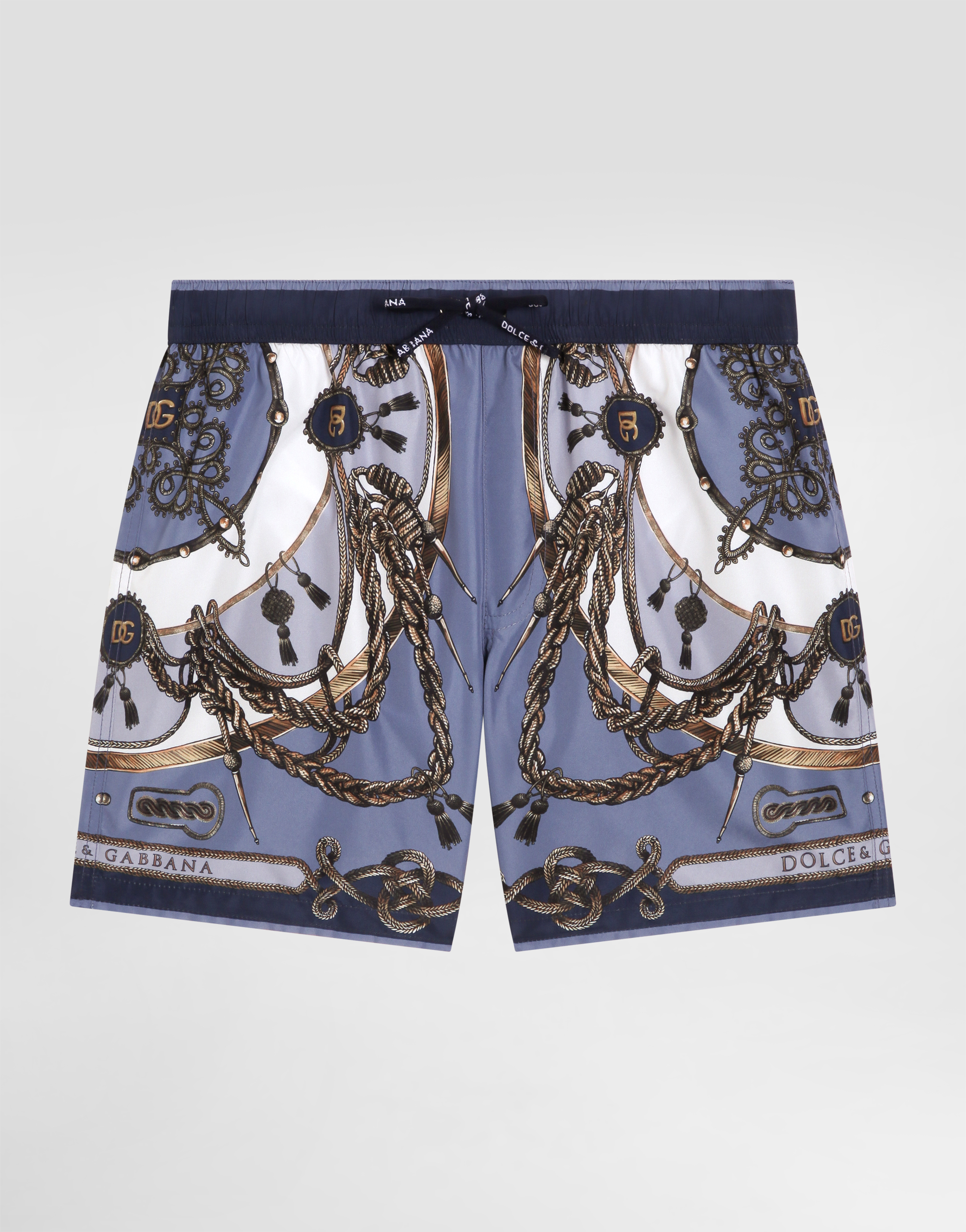 Dolce & Gabbana Boys Nautical Print Swim Shorts In Multi