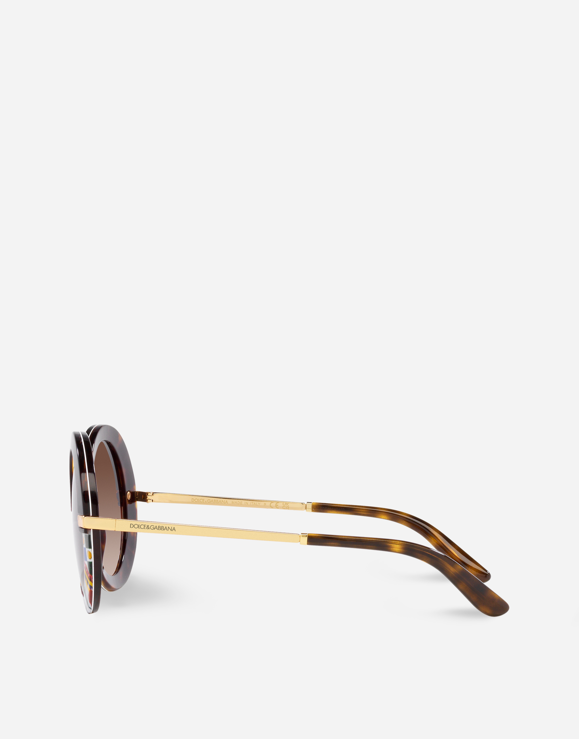 Dolce & Gabbana Half Print Sunglasses In Hanava On Carretto