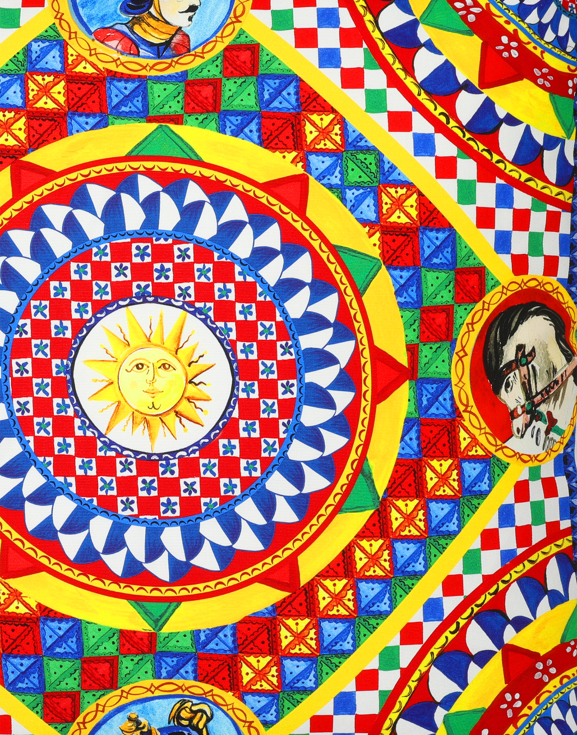 Dolce & Gabbana Canvas Cushion Extra Large In Multicolor
