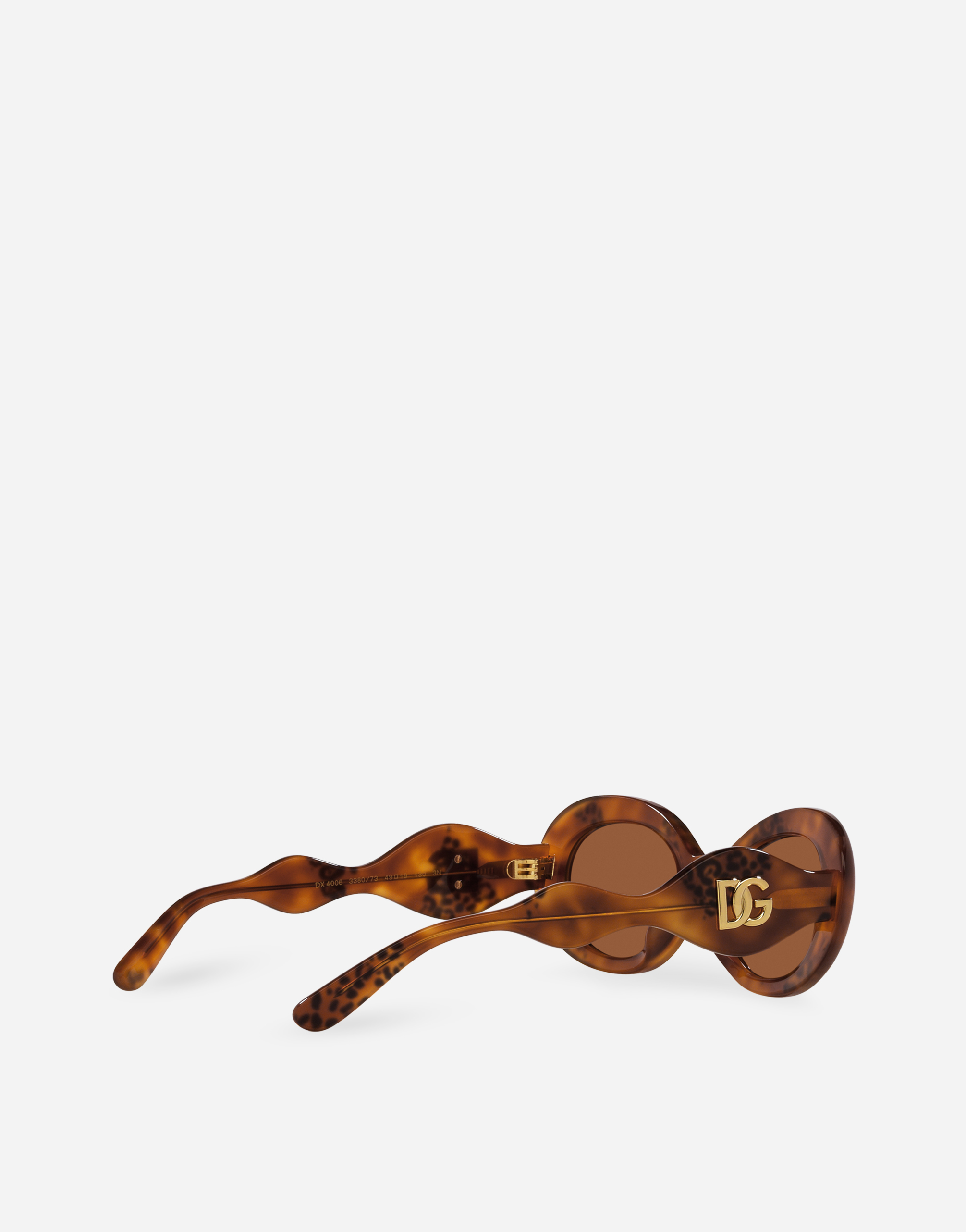 Shop Dolce & Gabbana Dg Crossed Sunglasses In Animal Print