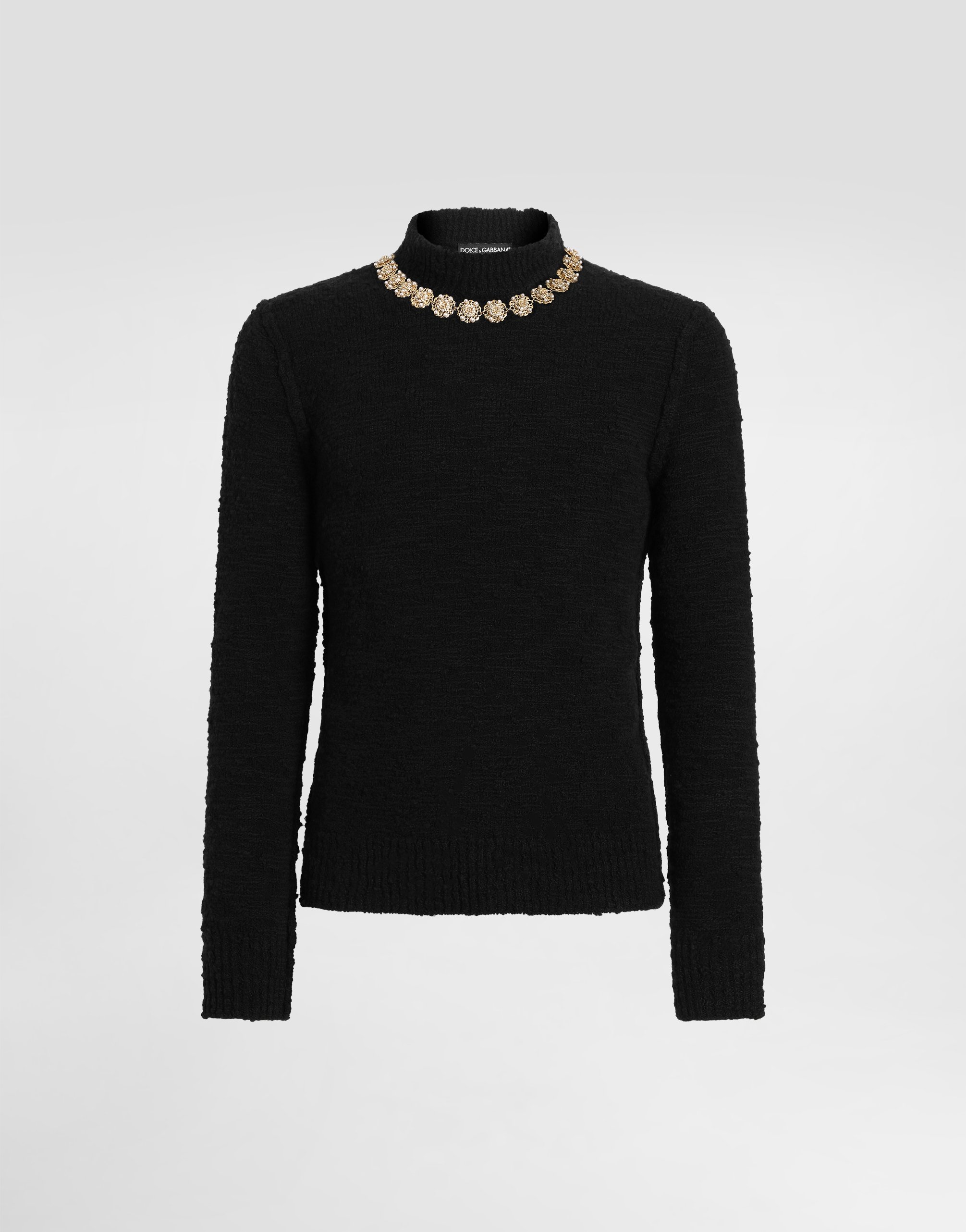 Dolce & Gabbana High-neck Wool Pullover - Man Sweaters And Cardigans Black