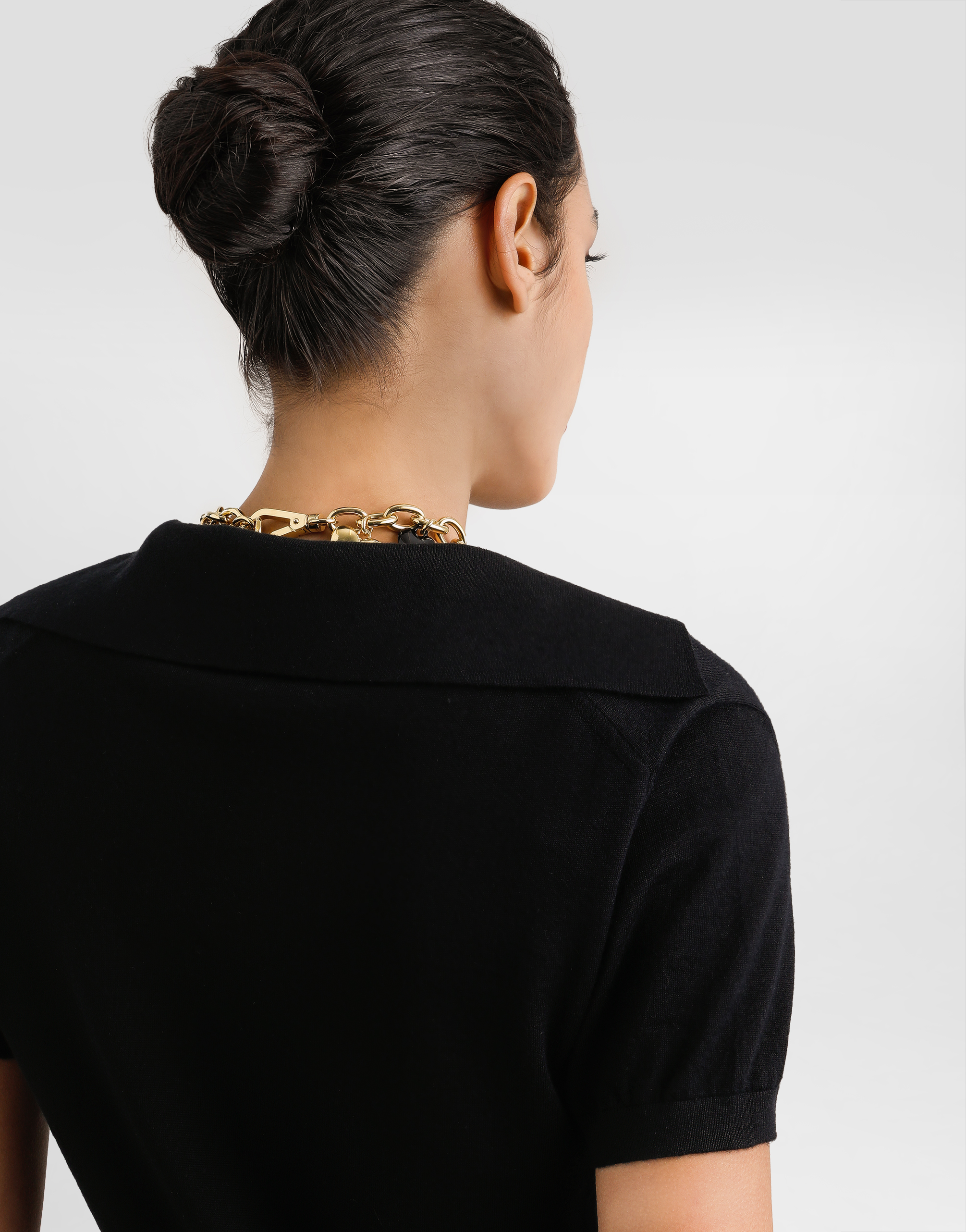 Dolce & Gabbana Cashmere Polo Pullover In Black