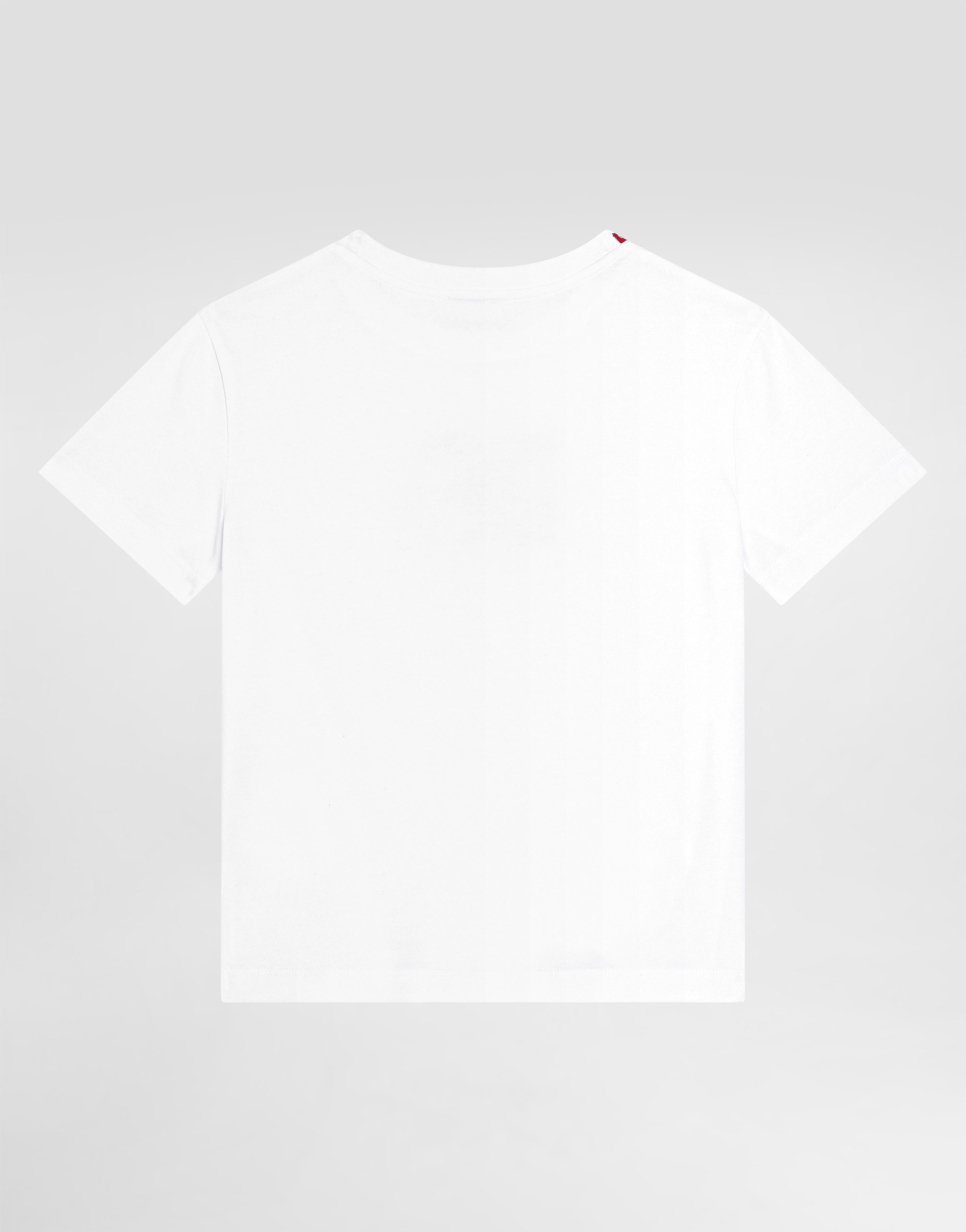 Dolce & Gabbana Short-sleeved Jersey T-shirt With Dg Patch In White