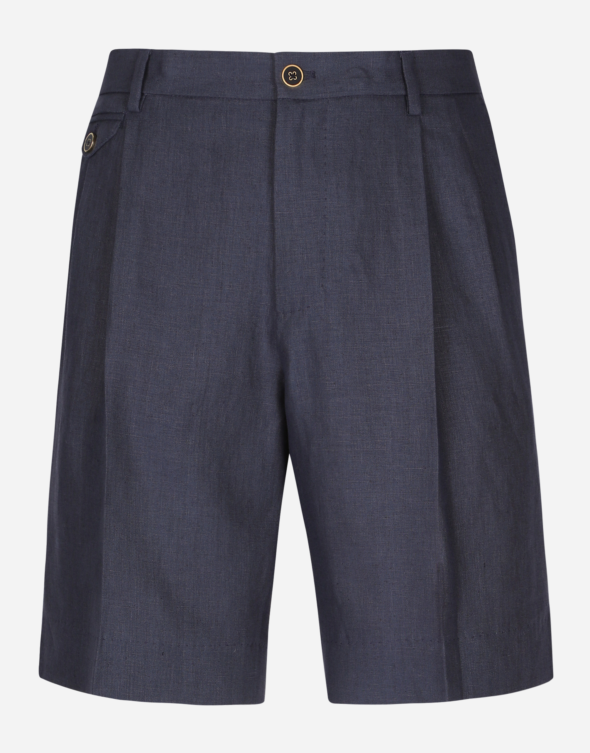 Dolce & Gabbana Linen Shorts - Man Pants And Shorts Blue