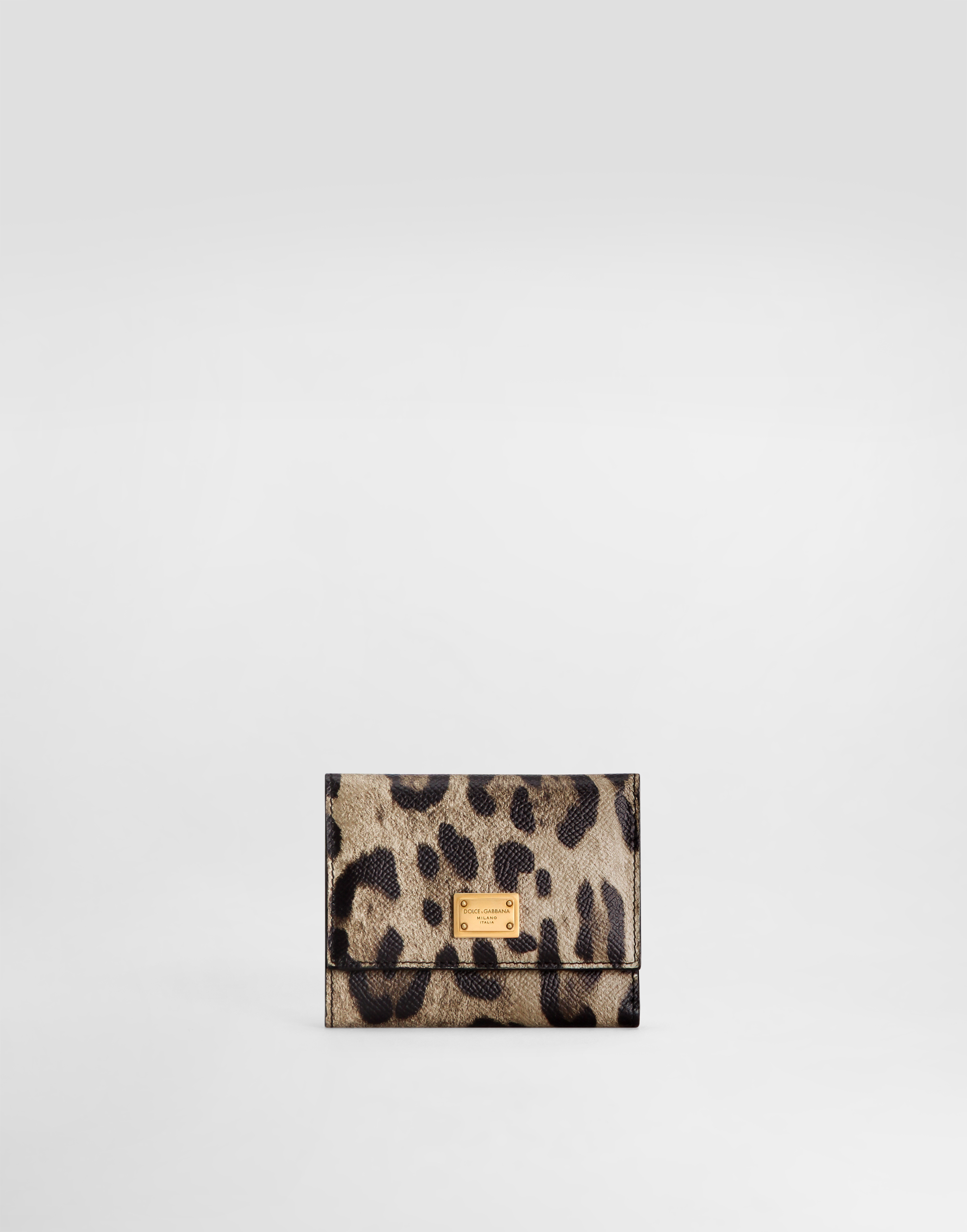 Dolce & Gabbana Leopard-print Wallet In Dauphine Calfskin In Animal Print
