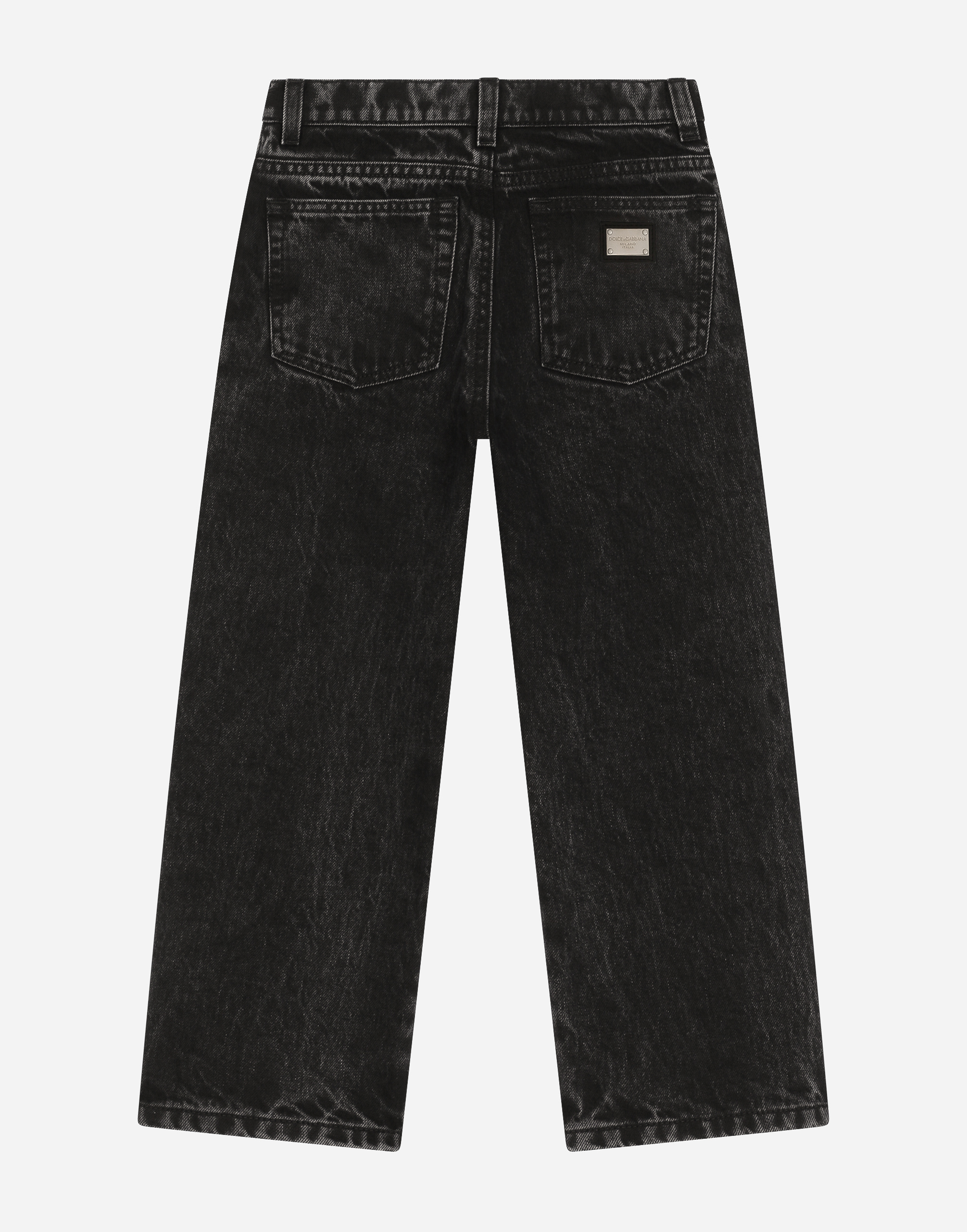 Shop Dolce & Gabbana 5-pocket Jeans With Silk Twill Interior In Multicolor