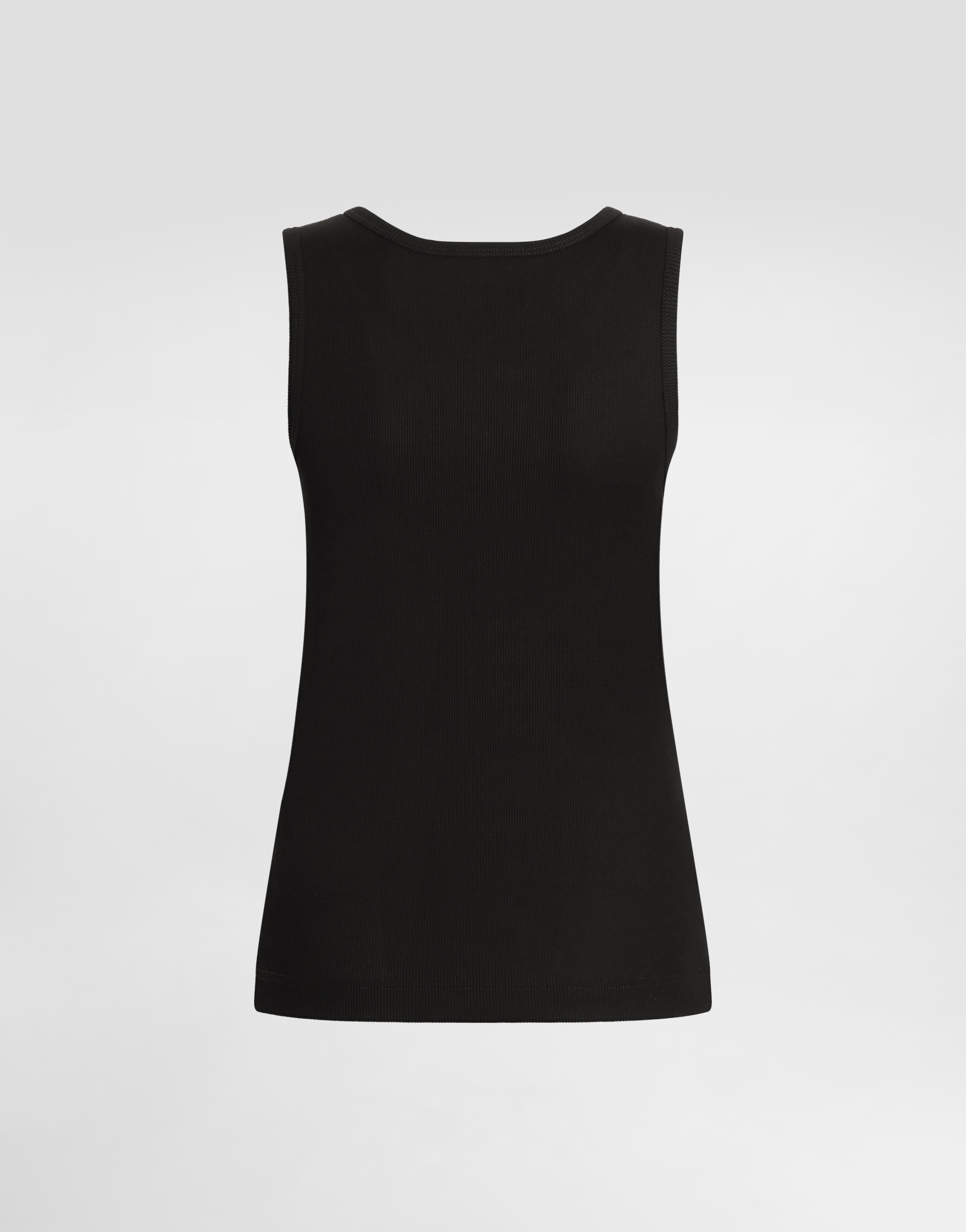 Fine-rib jersey tank top with DG logo pin