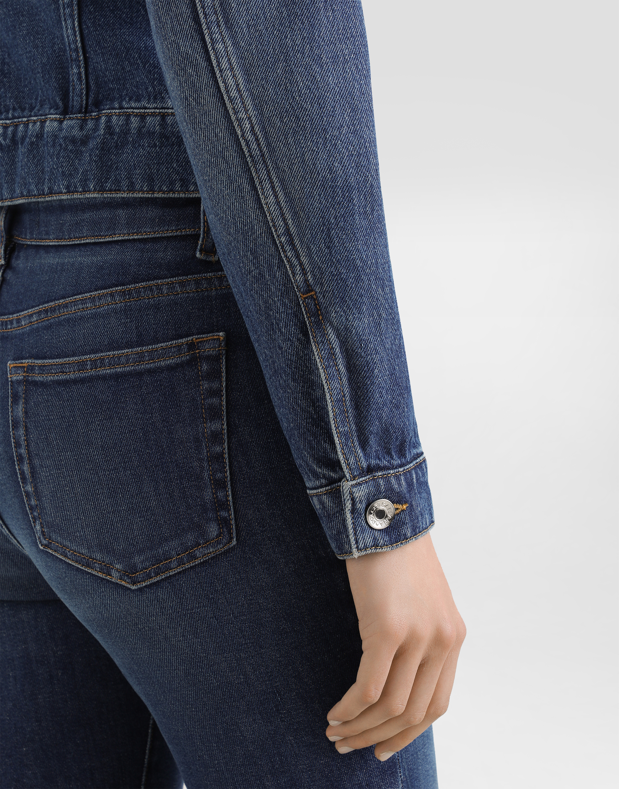 Dolce & Gabbana Embellished Denim Jacket In Blue