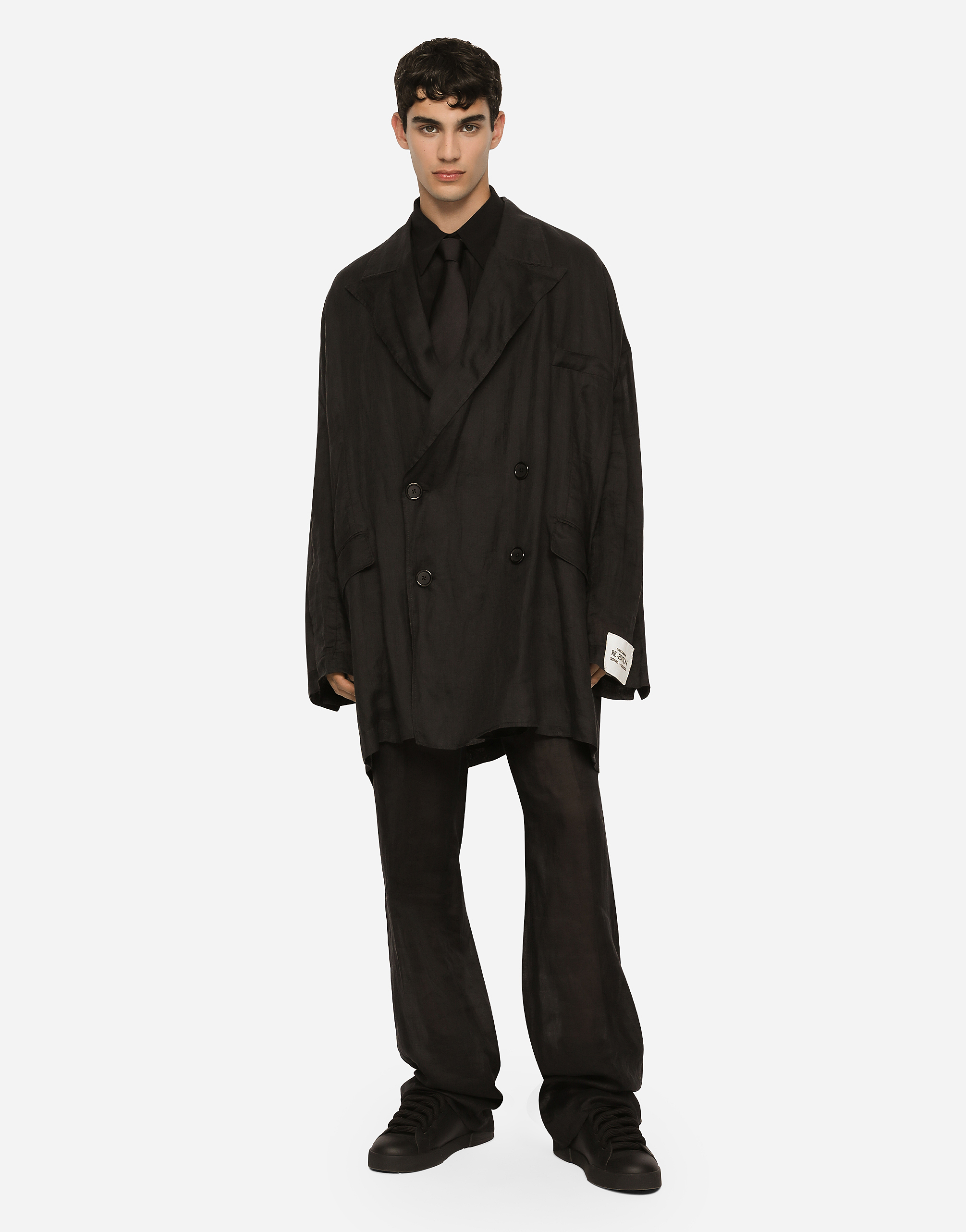 DOLCE & GABBANA OVERSIZE DOUBLE-BREASTED LINEN JACKET