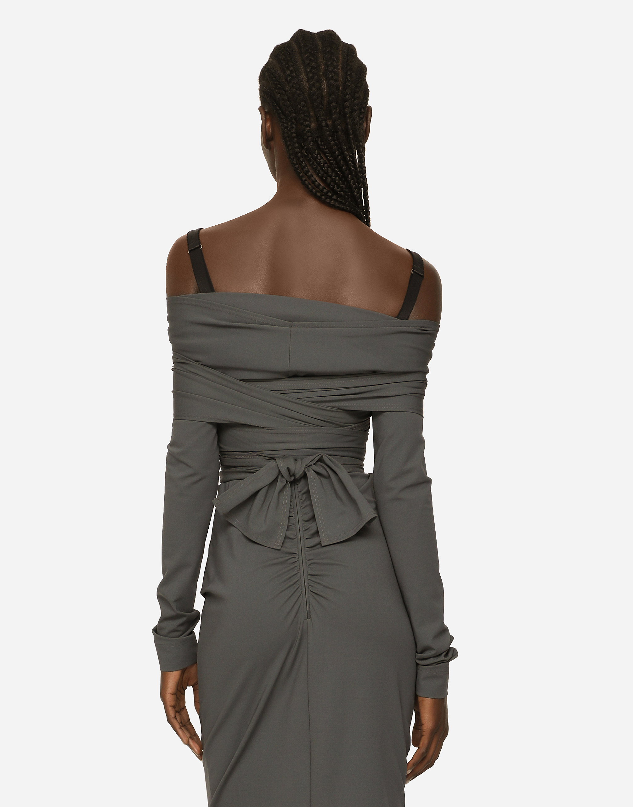 DOLCE & GABBANA KIM DOLCE&GABBANA LONG STRETCH JERSEY MILANO RIB DRESS