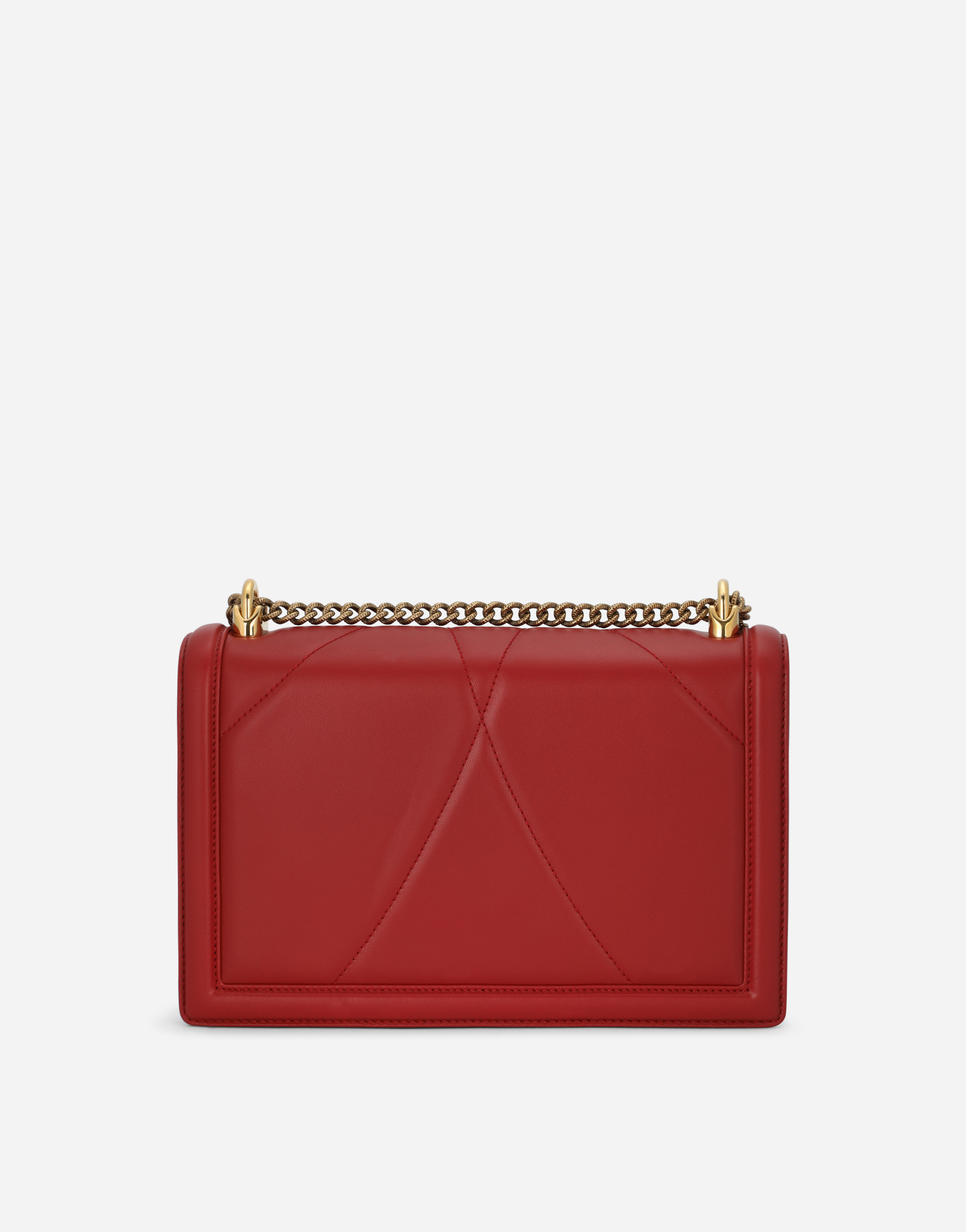 Shop Dolce & Gabbana Large Devotion Bag In Quilted Nappa Leather In Red