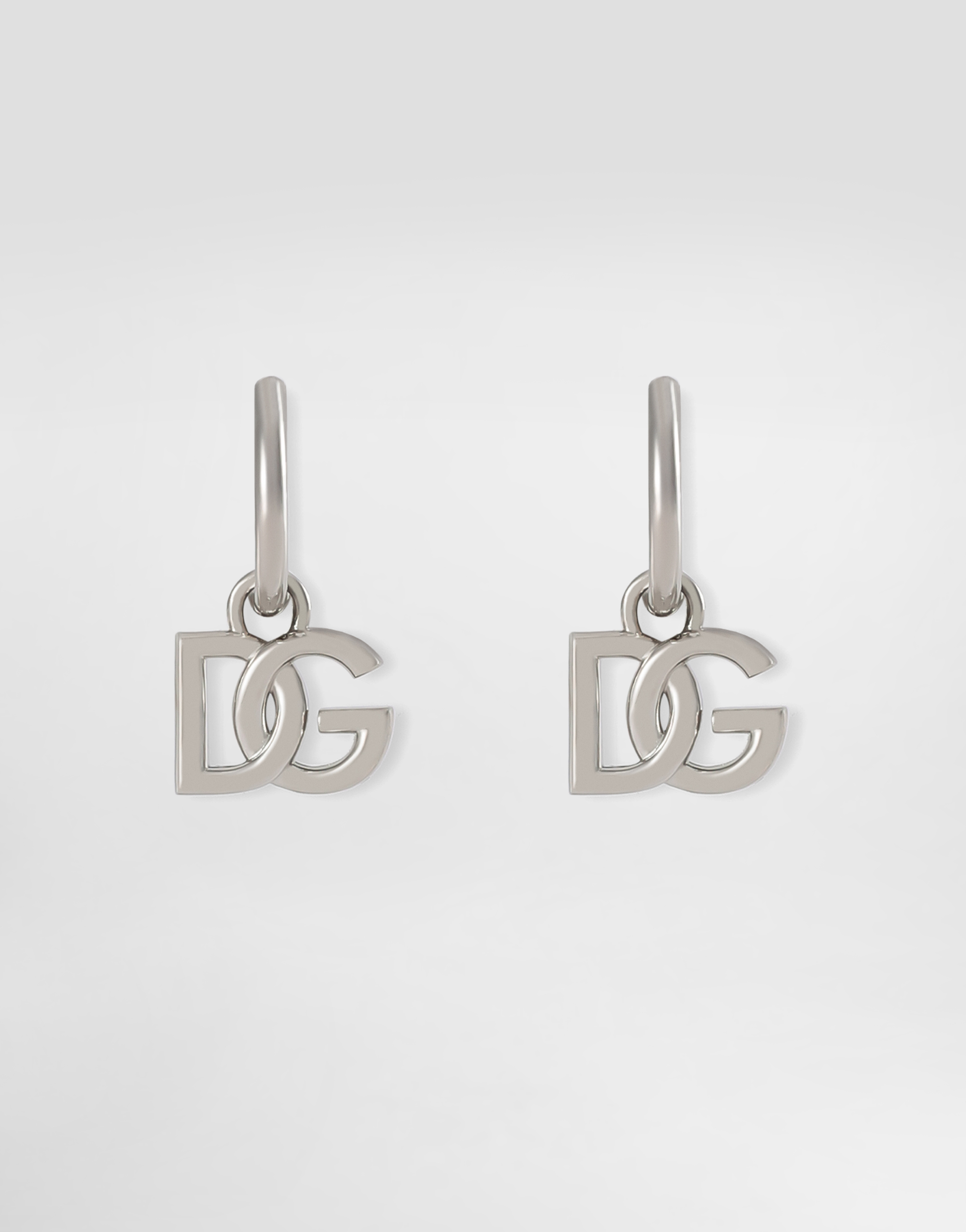 Hoop earrings with DG logo pendants