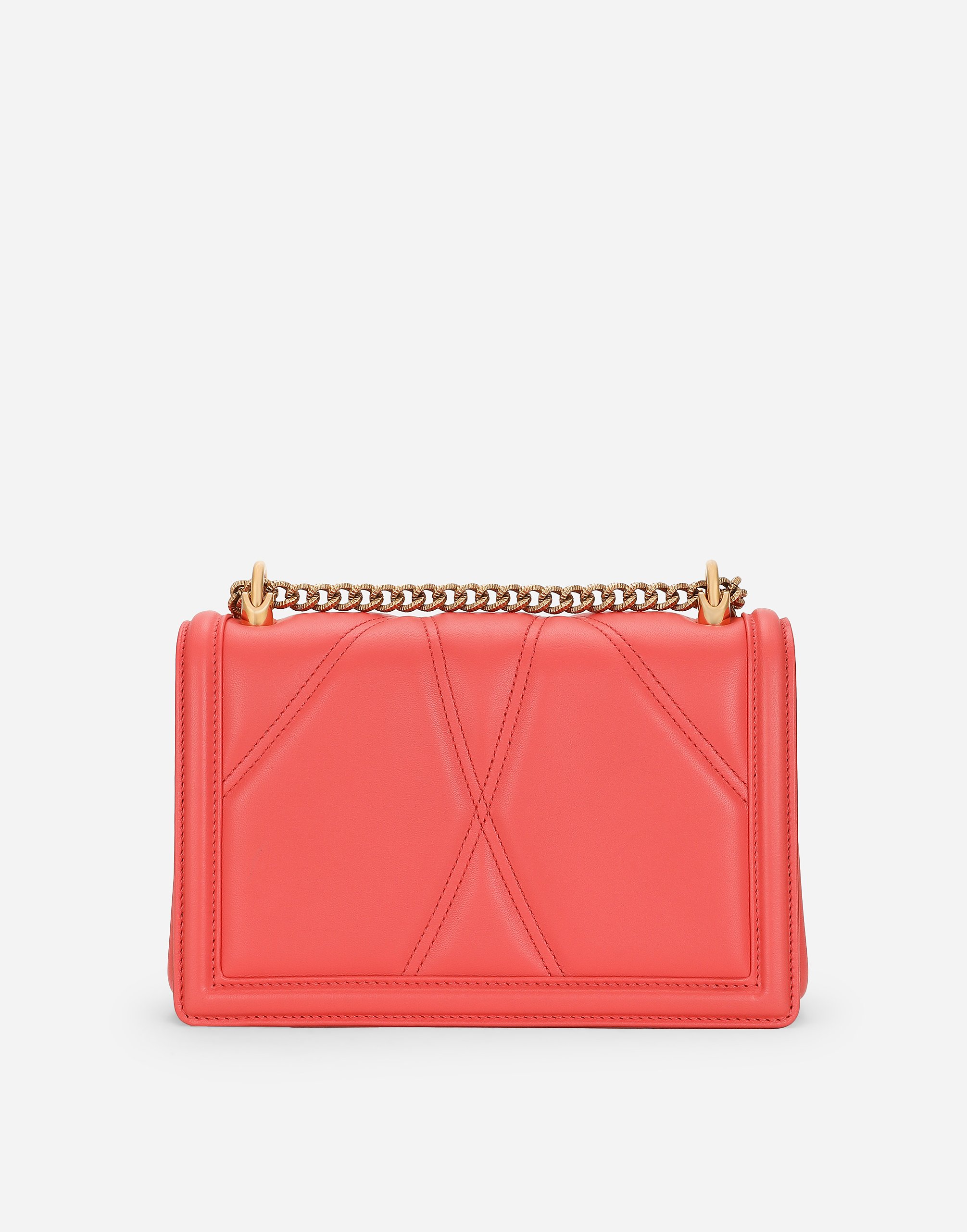 Dolce & Gabbana Medium Devotion Quilted Shoulder Bag In Orange