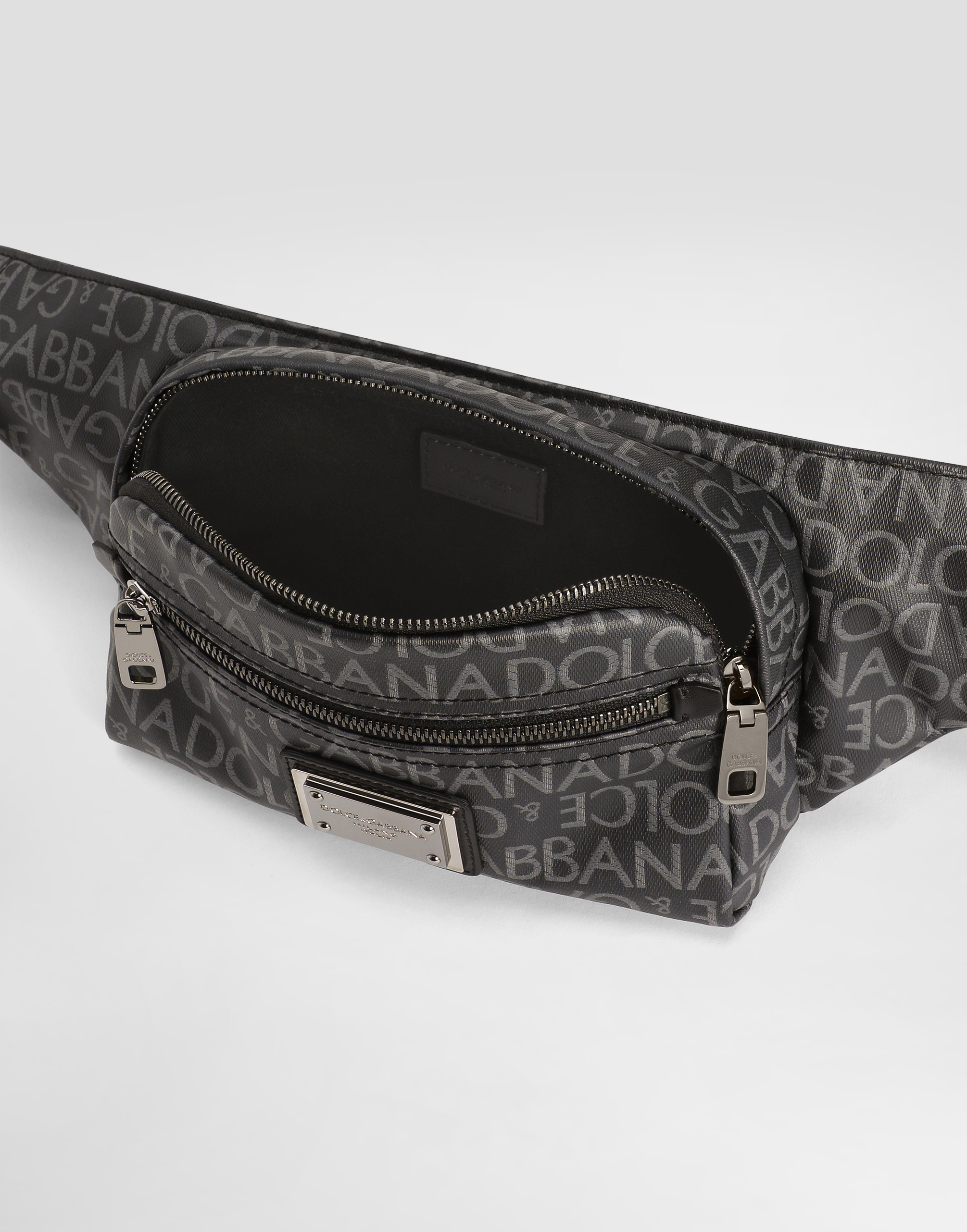 Small coated jacquard belt bag