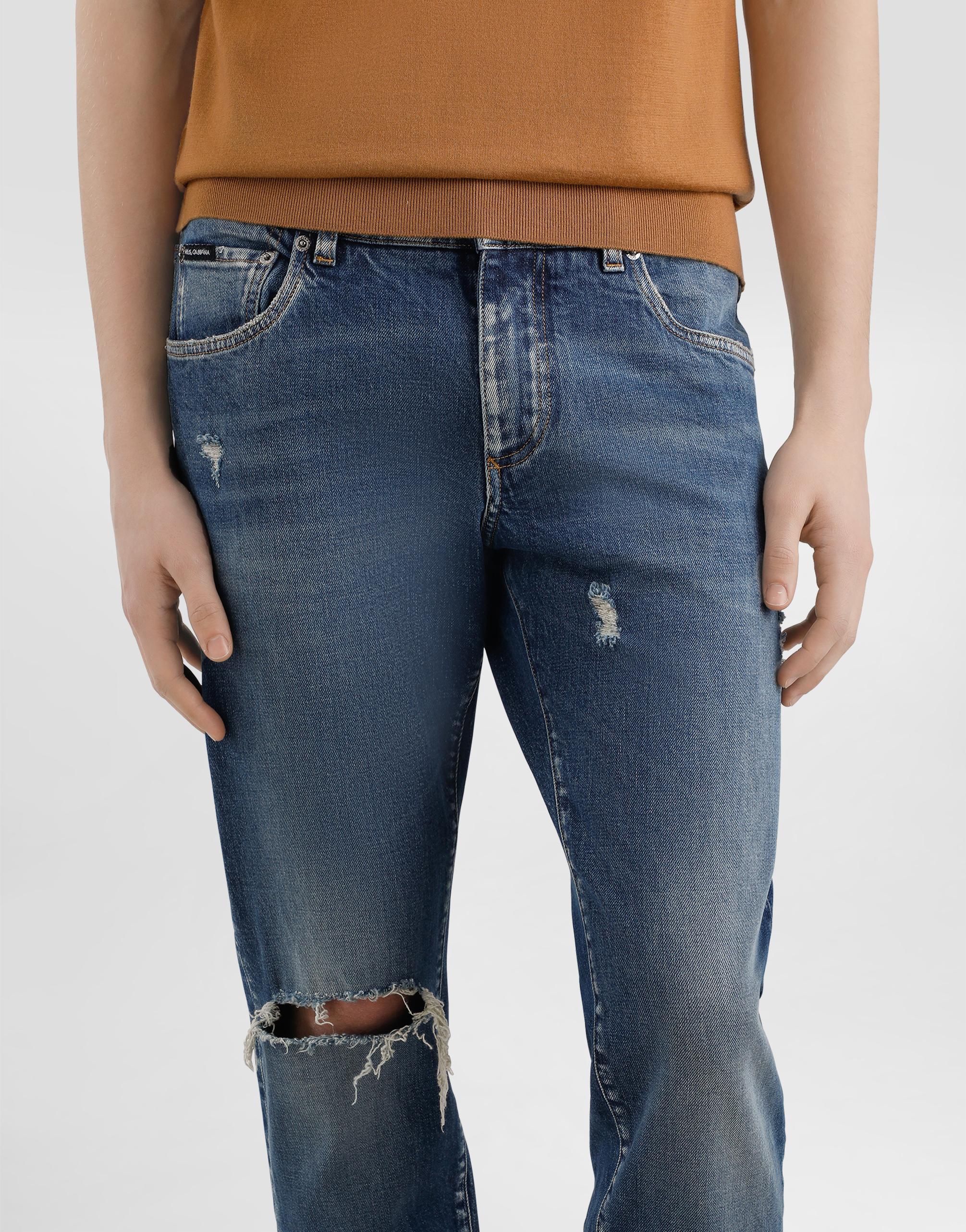 Slim-fit stretch cotton jeans