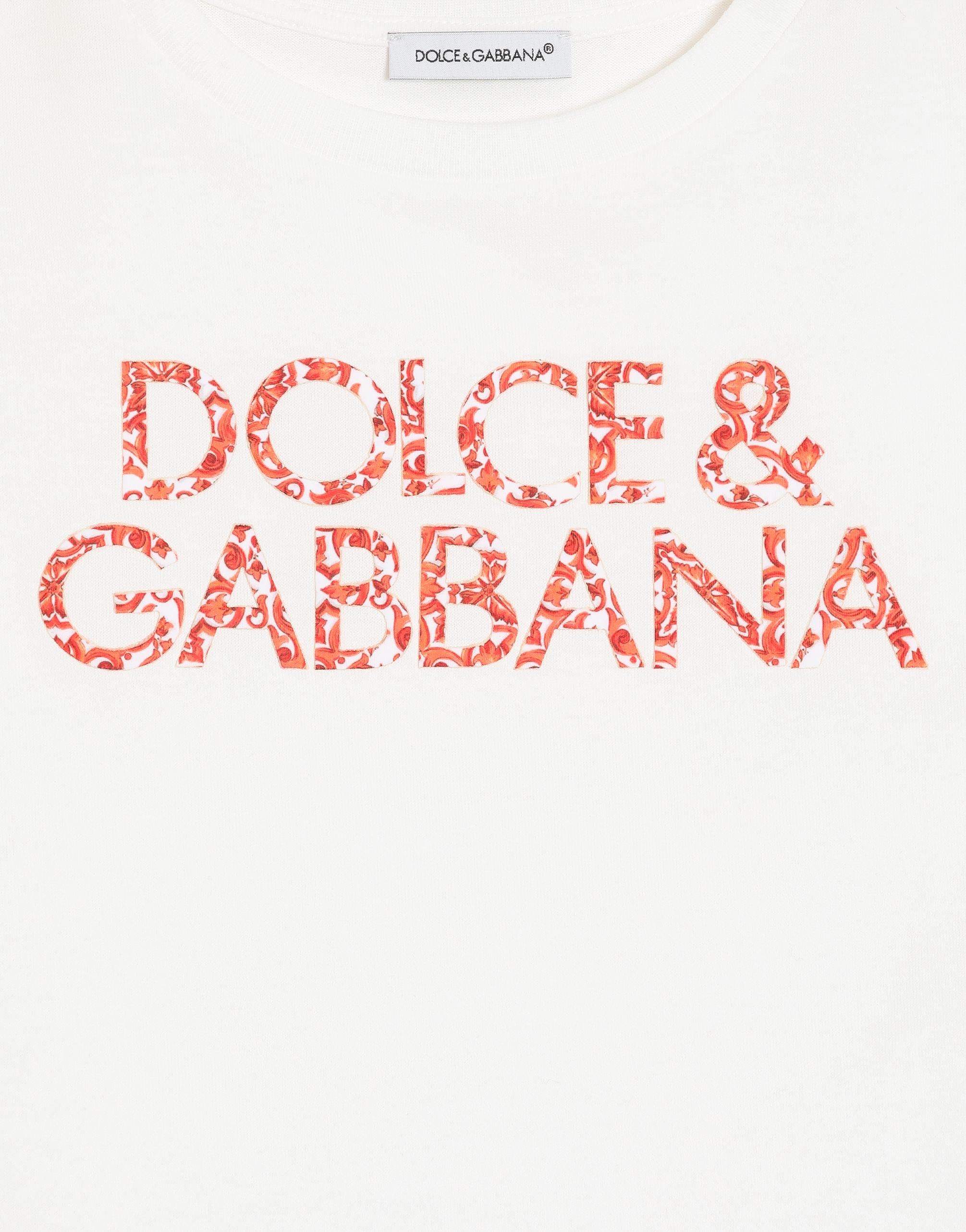 Dolce & Gabbana Majolica-print Jersey T-shirt In White