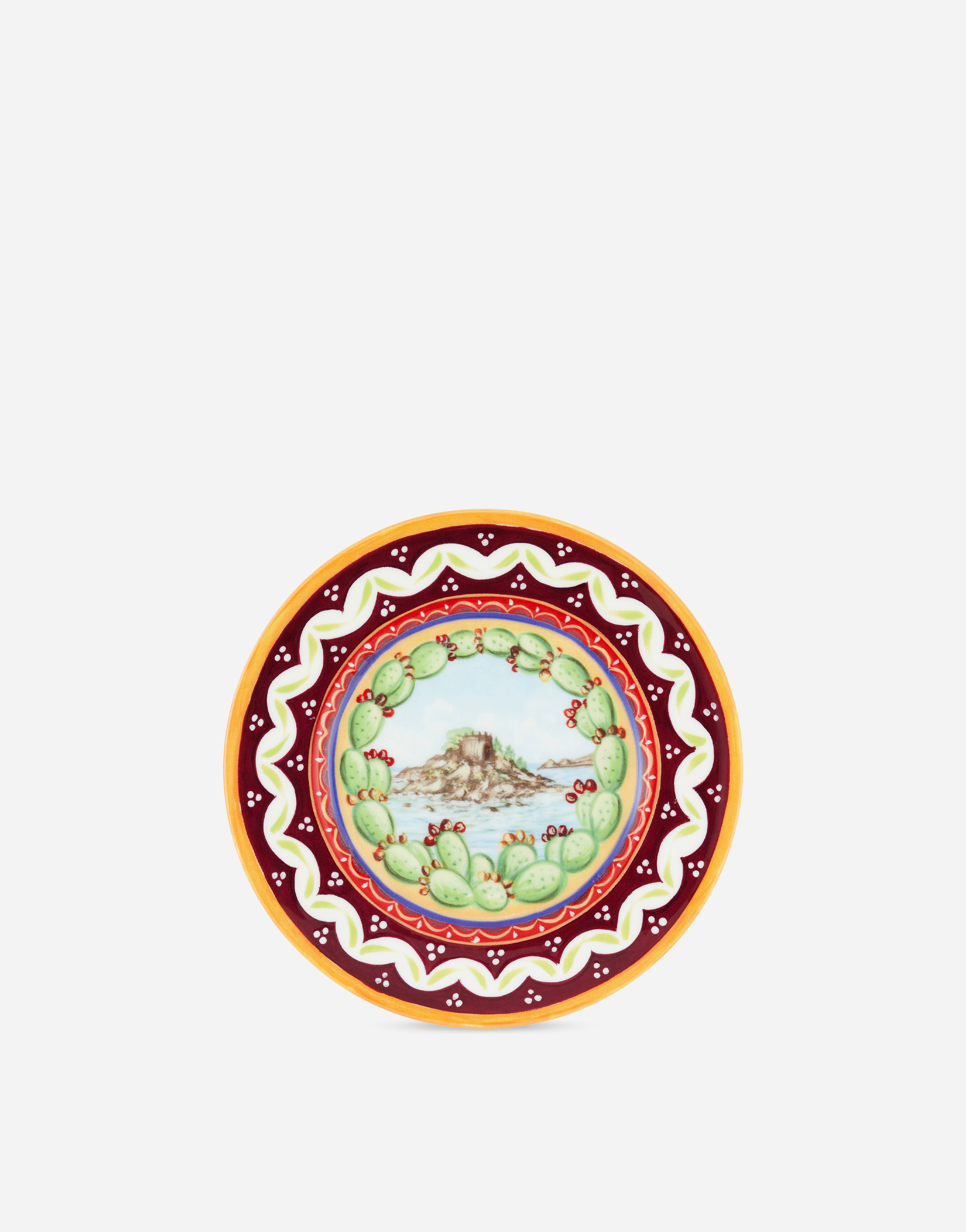 Dolce & Gabbana Set 2 Bread Plates In Fine Porcelain In Multicolor