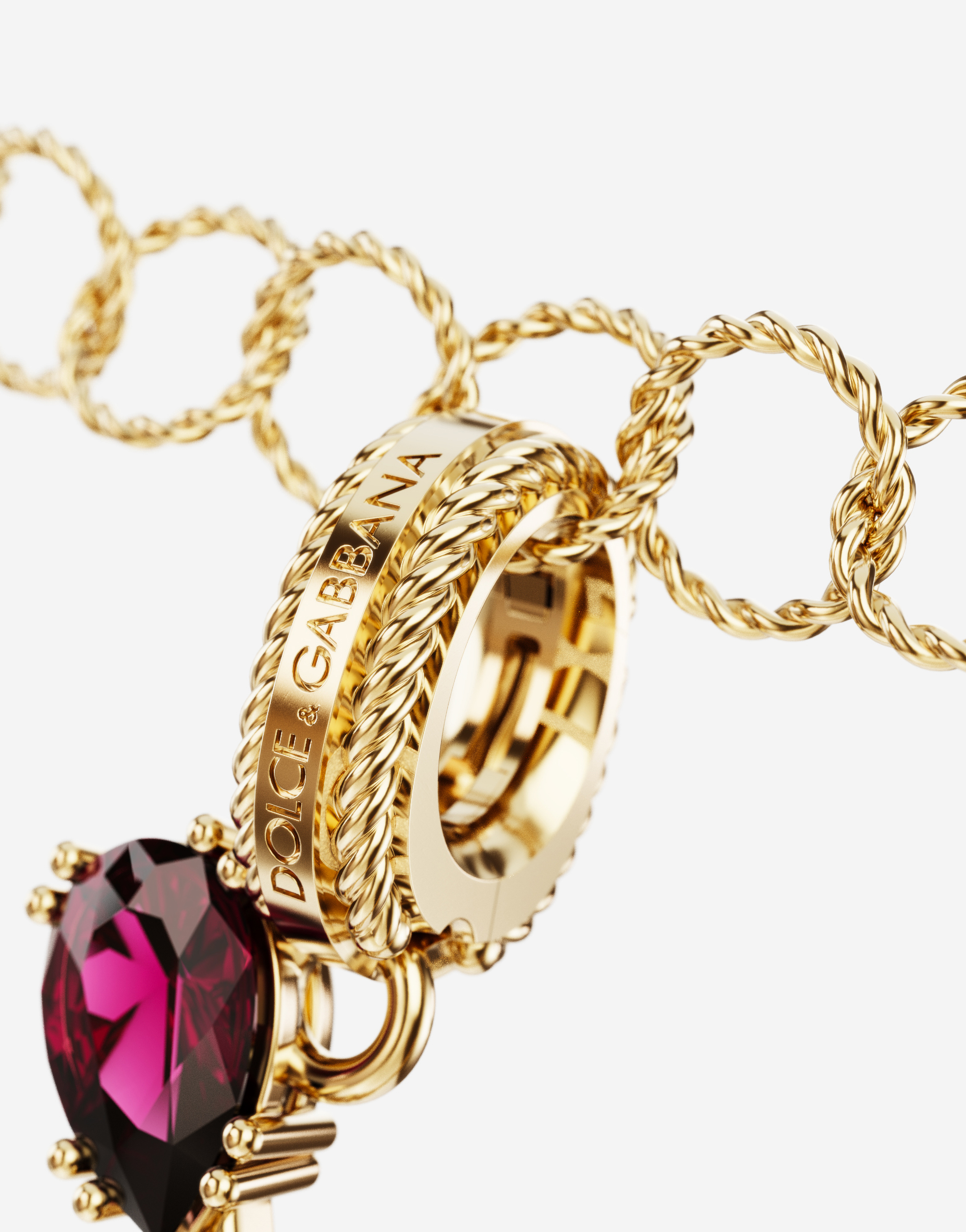 Dolce & Gabbana Rainbow Alphabet Y 18 Kt Yellow Gold Charm With Multicolor Fine Gems Gold Female Onesize In Gold