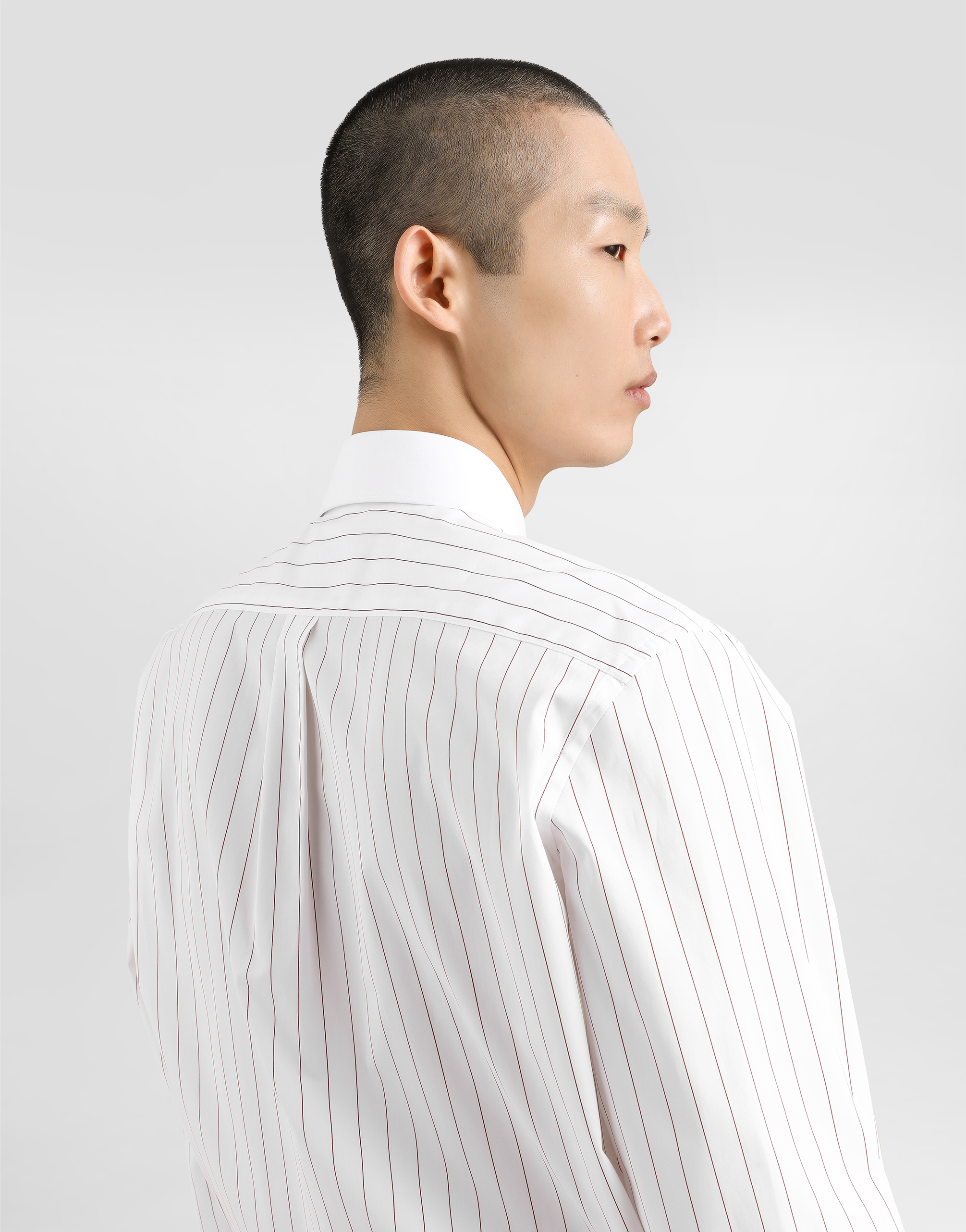 Striped cotton shirt with bejeweled details