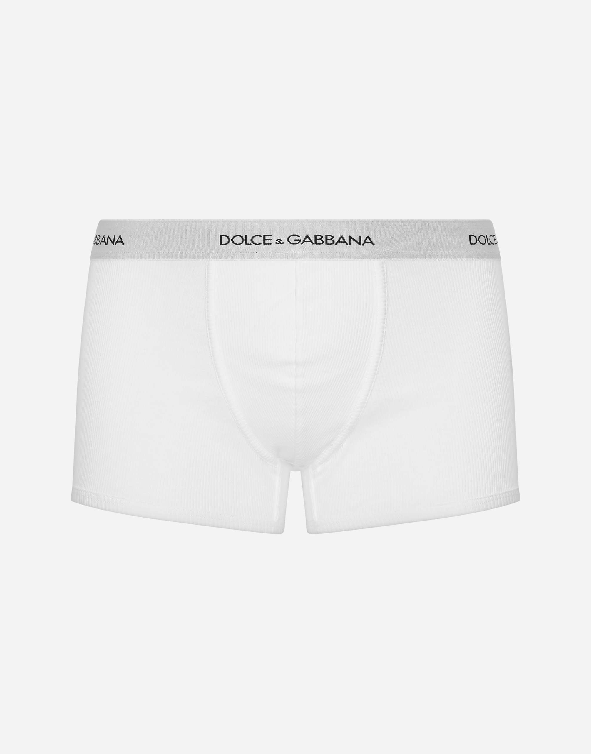 Dolce & Gabbana Fine-rib Regular Cotton Boxers In White
