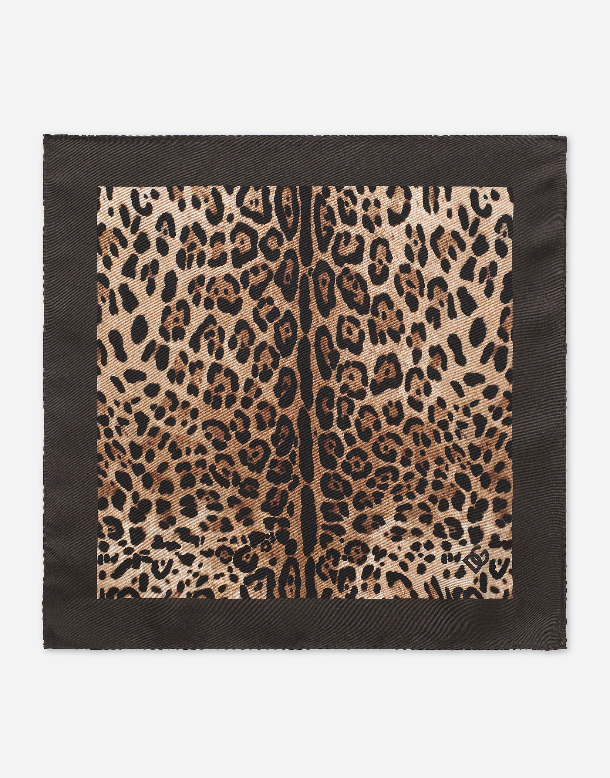 Dolce & Gabbana Leopard-print Silk Pocket Square In Animal Print
