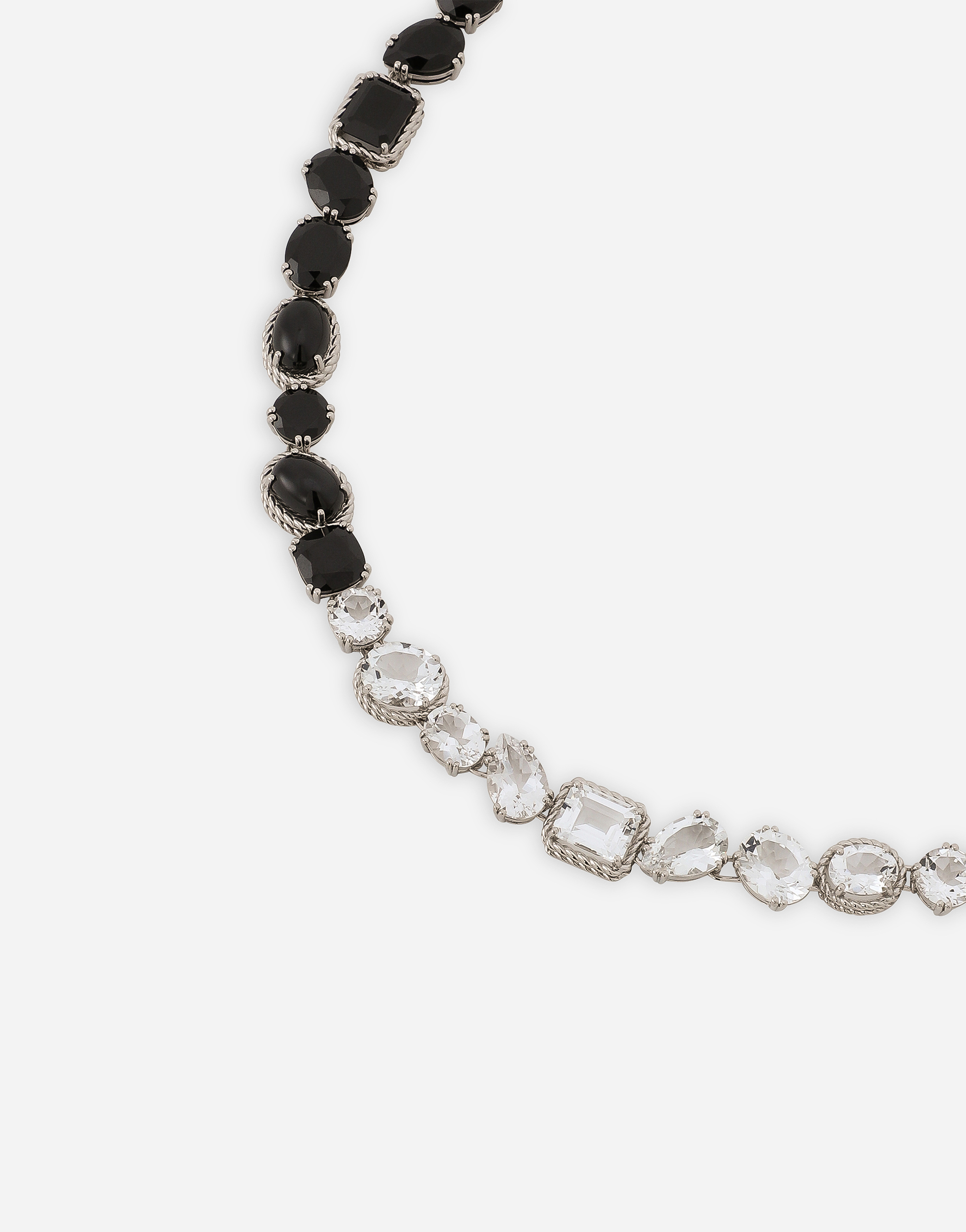 Shop Dolce & Gabbana Anna Necklace In White Gold 18kt With Spinels And Topazes In Weiss