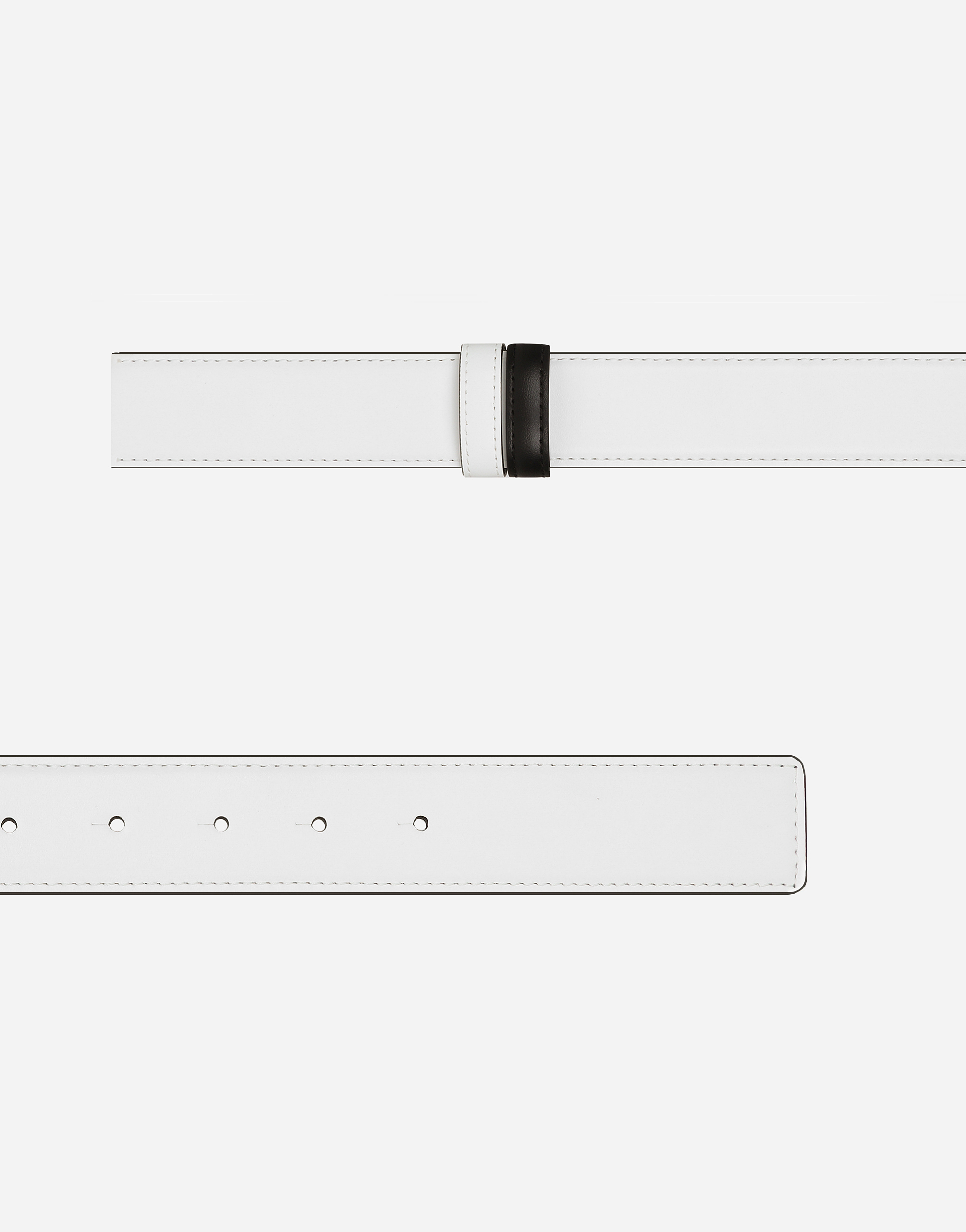 Dolce & Gabbana Reversible Calfskin Belt Strap In Multicolor