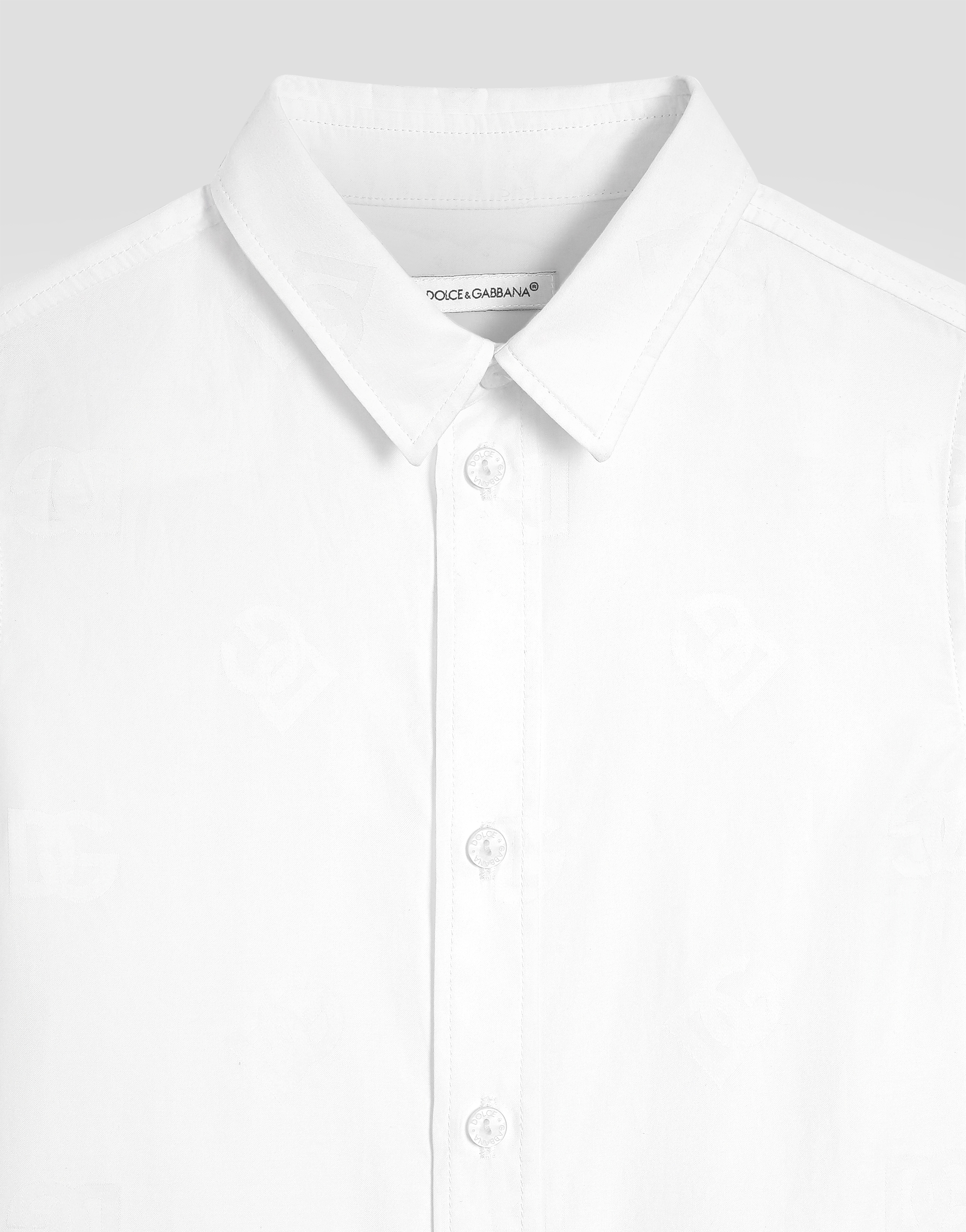 Logo jacquard poplin shirt