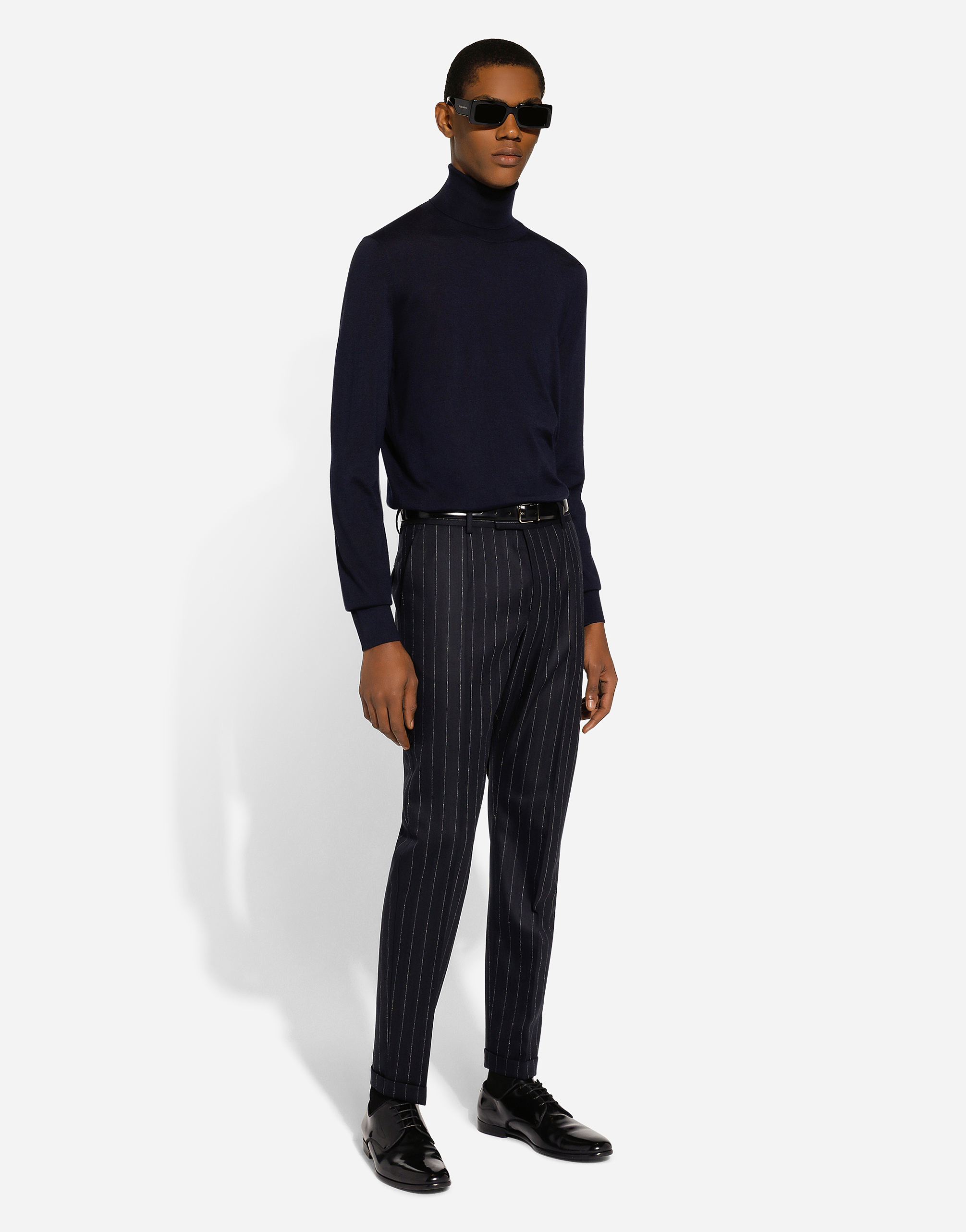  Dolce & Gabbana Dolce & Gabbana Cashmere And Silk Turtle-neck Sweater - Man Sweaters And Cardigans Blue 44 