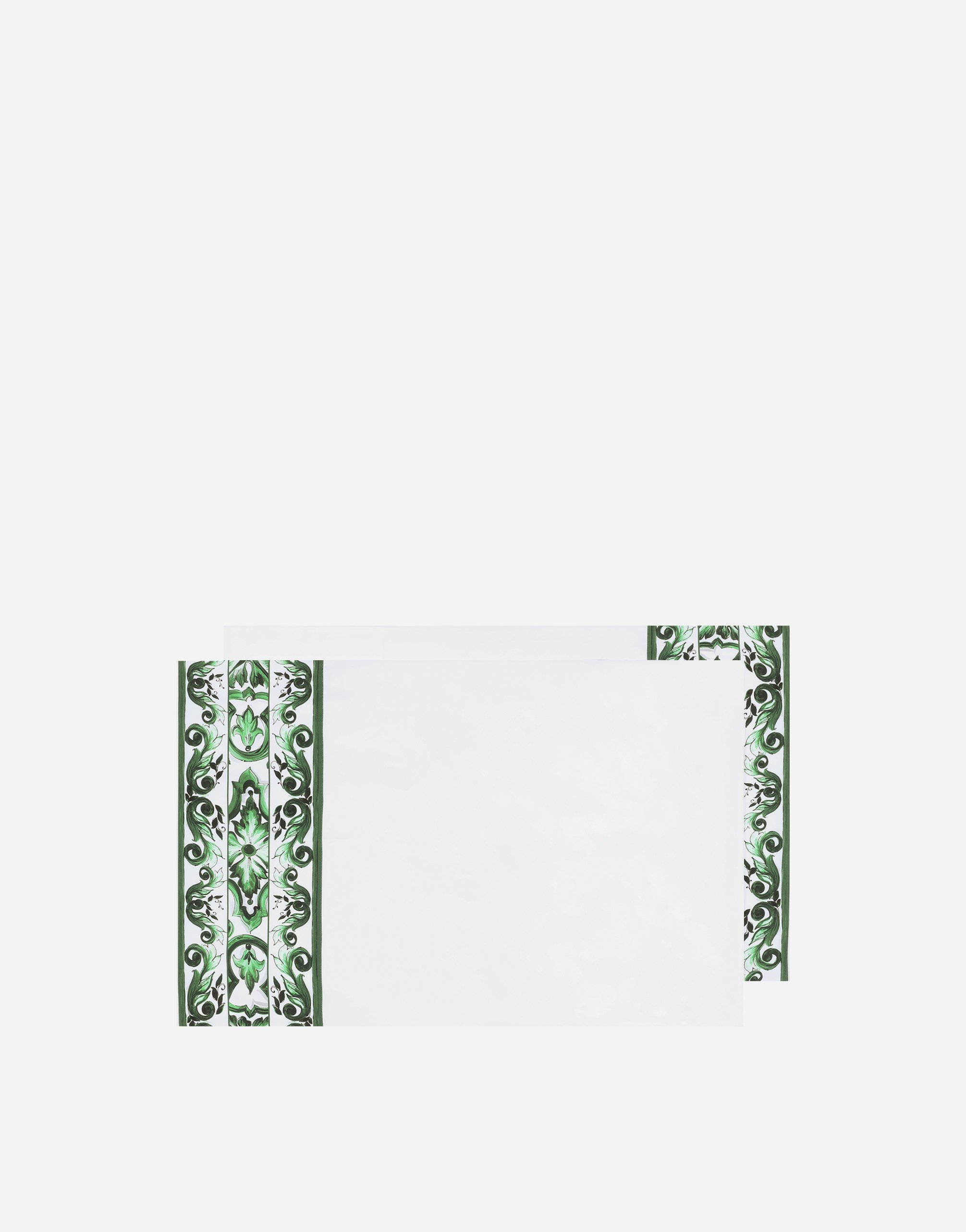 Dolce & Gabbana Set 2 Cotton Sateen Pillowcases In Green