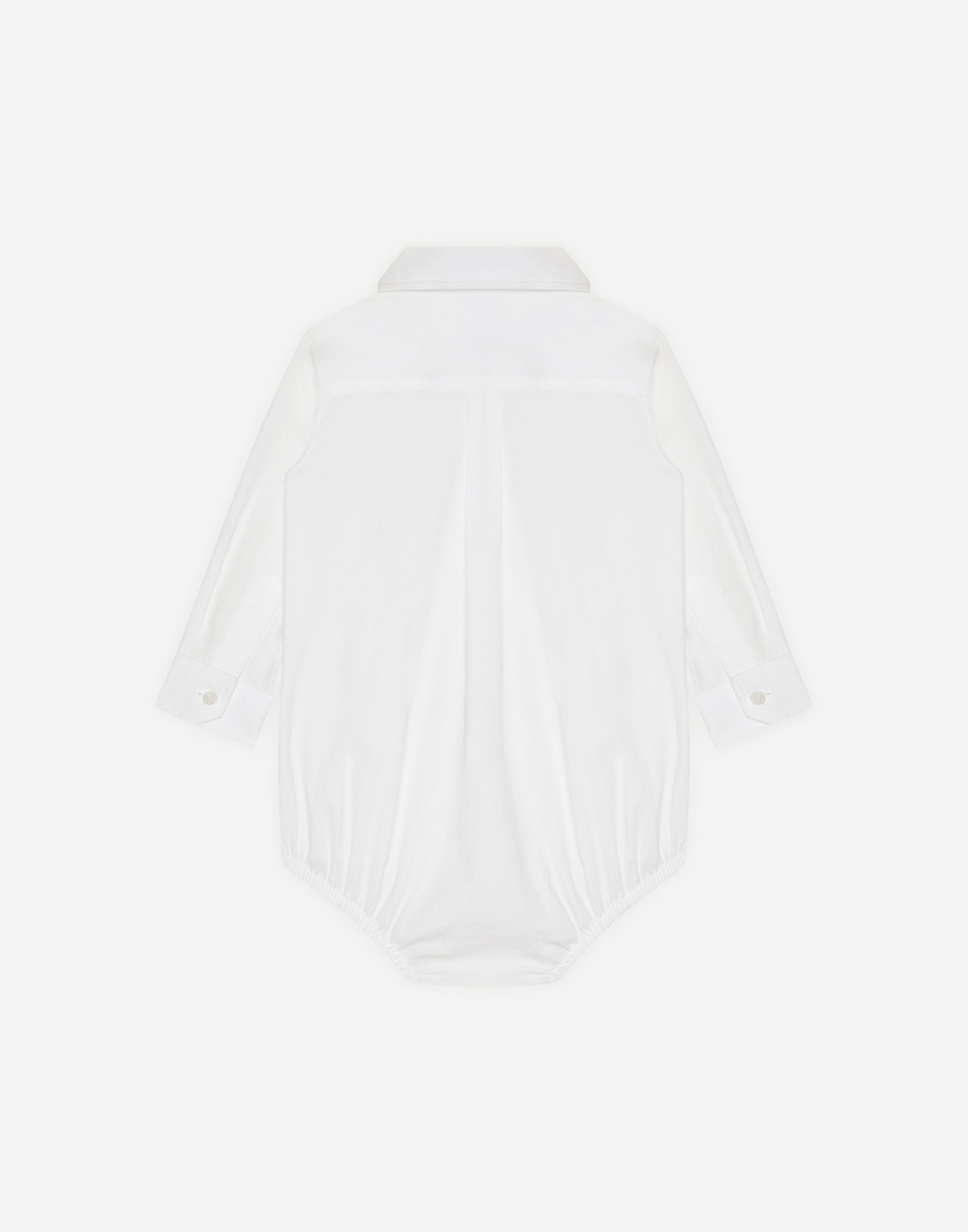 Shirt bodysuit in stretch poplin