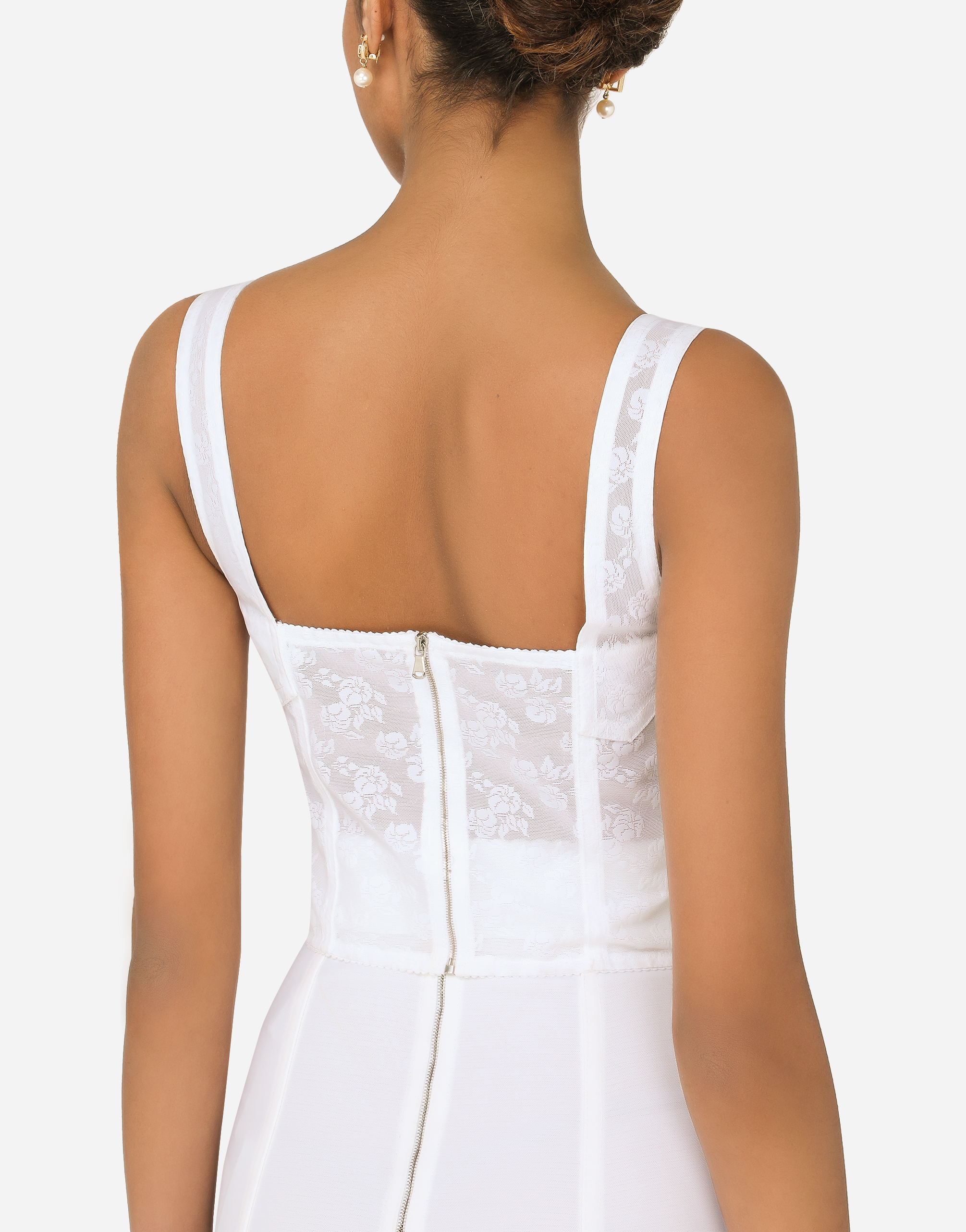 Shop Dolce & Gabbana Corset Top In White