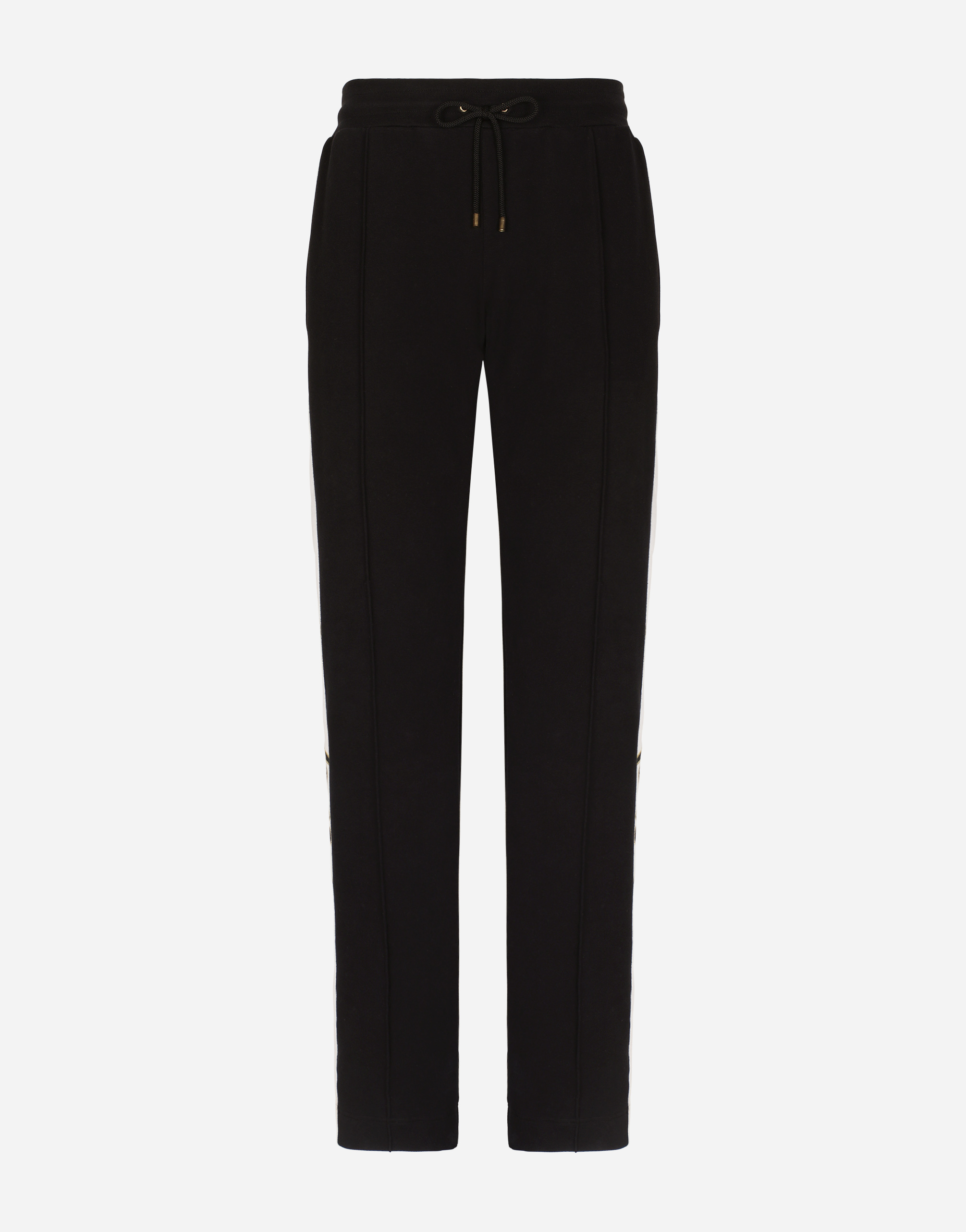 Dolce & Gabbana Jersey Jogging Pants With Embroidered Bands In Black