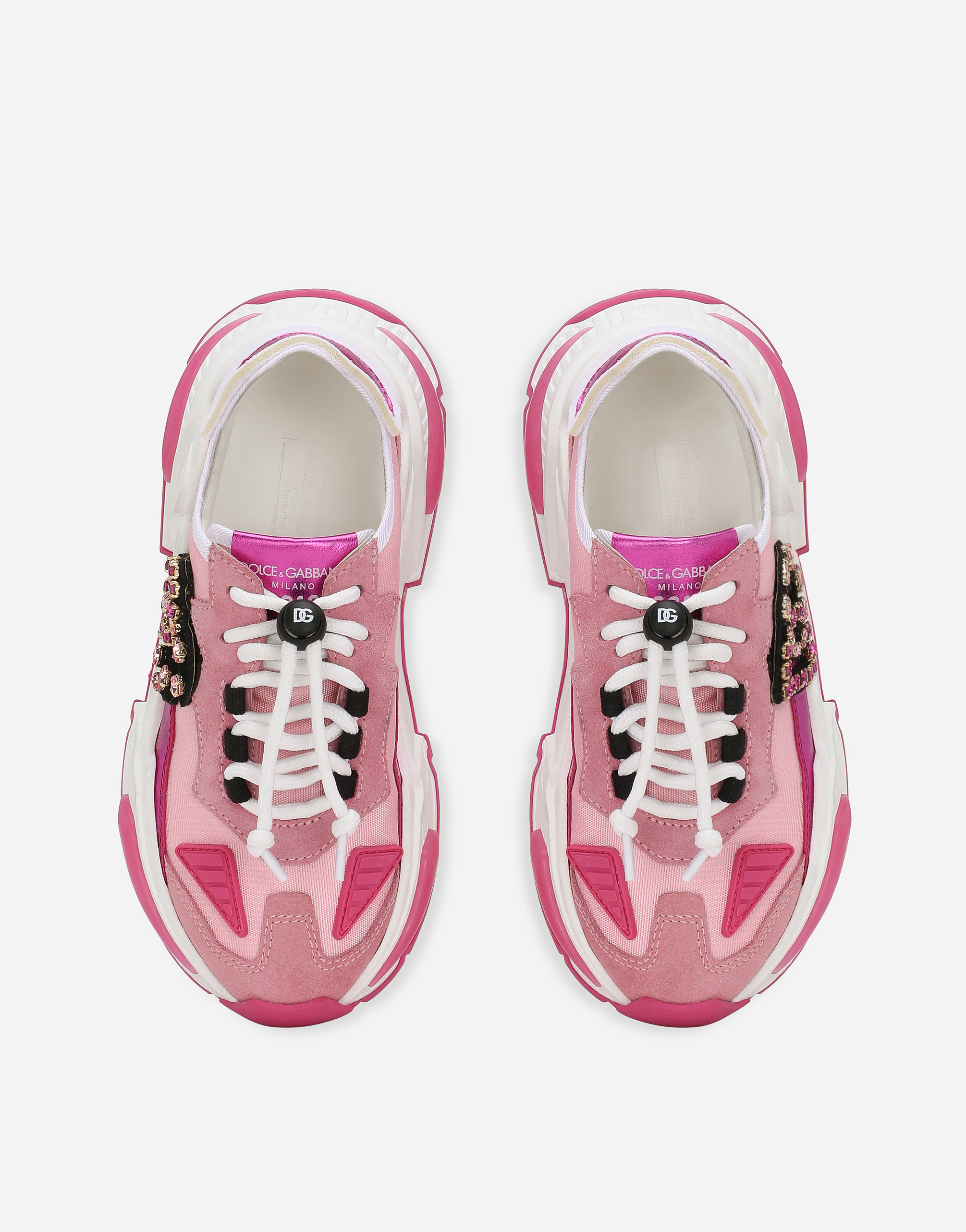 Dolce & Gabbana Nylon Airmaster Sneakers With Dg Logo In Pink