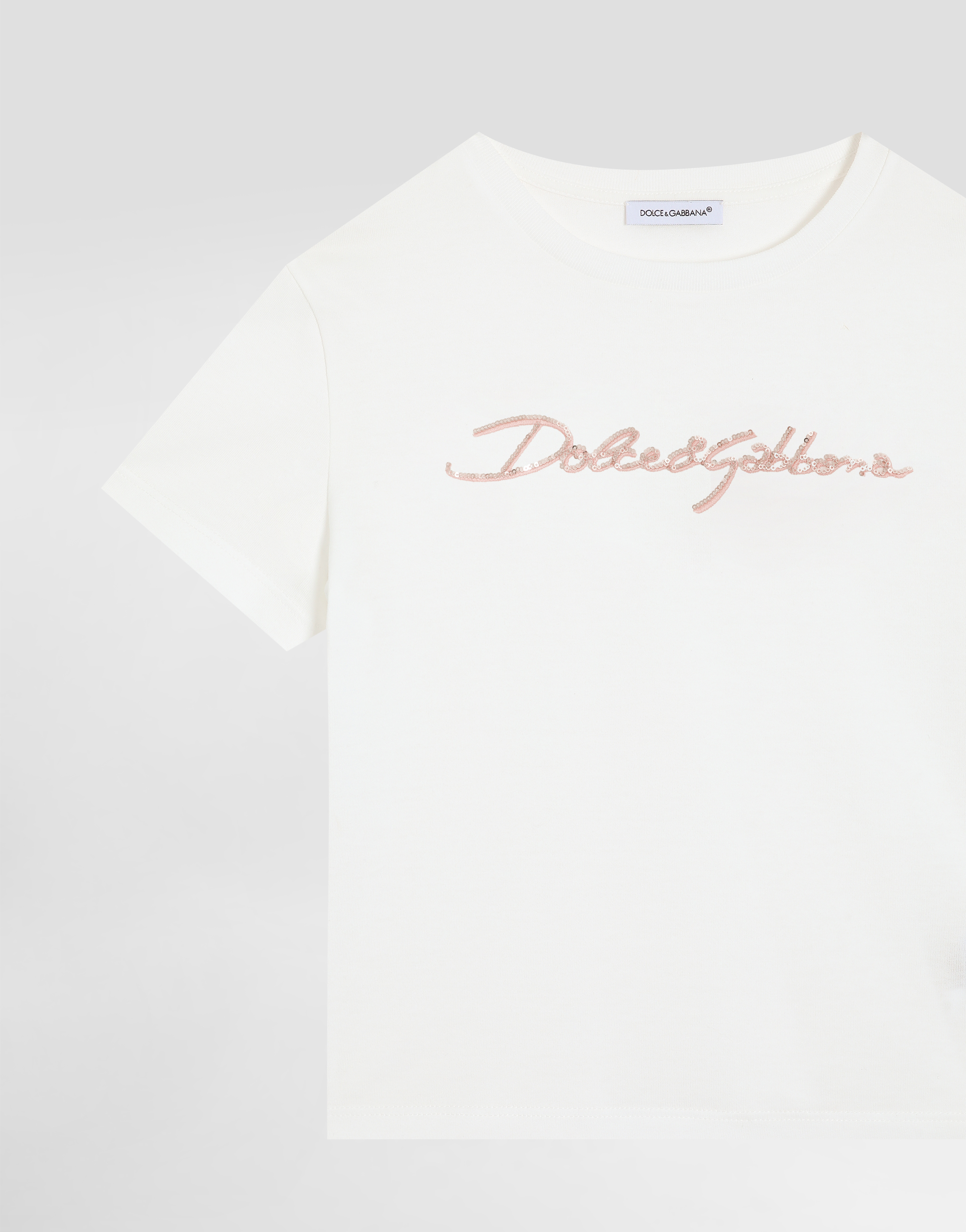 Dolce & Gabbana Jersey T-shirt With Dolce&gabbana Logo In White
