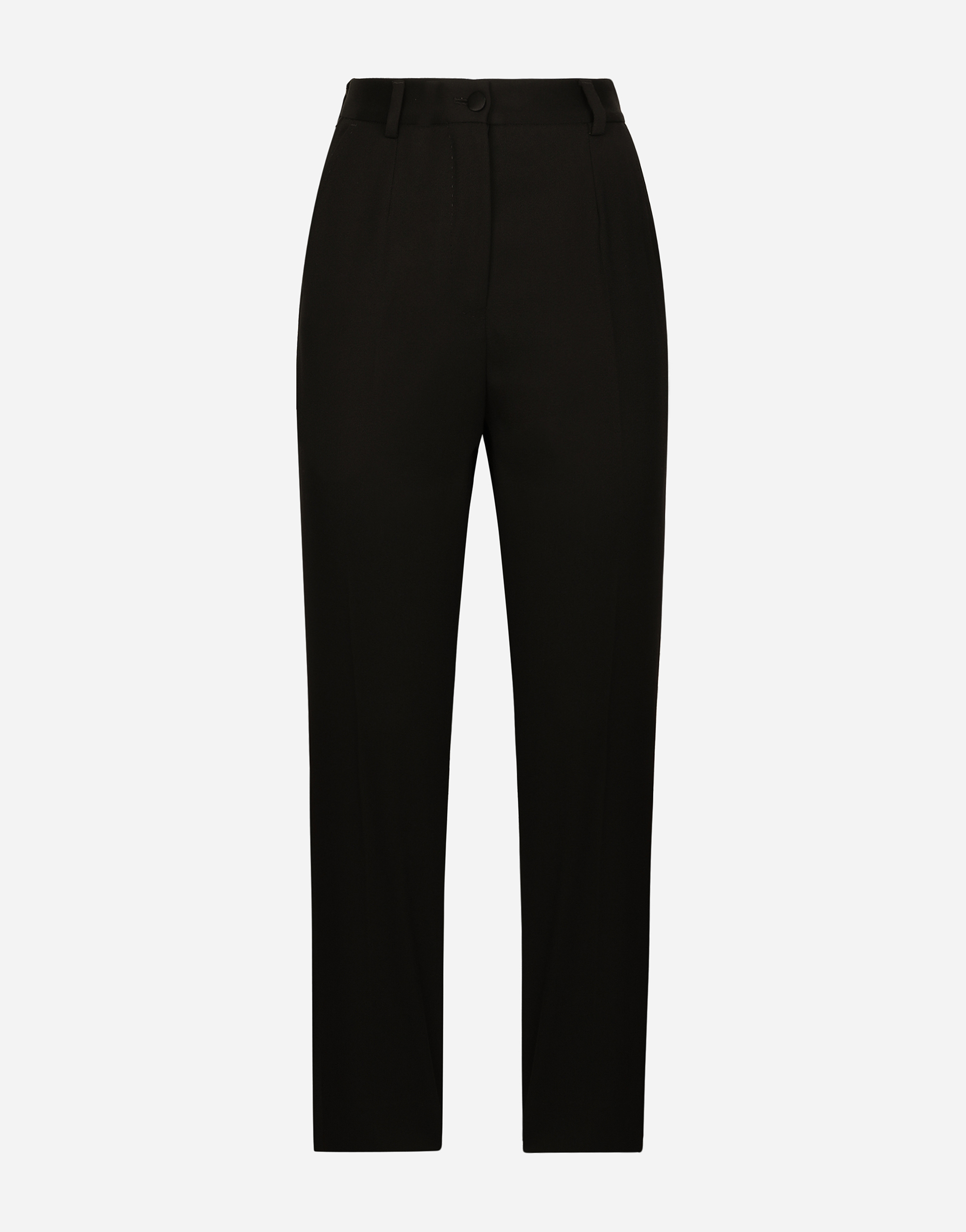 Dolce & Gabbana High-waisted Wool Gabardine Cigarette Pants - Woman Pants And Shorts Black
