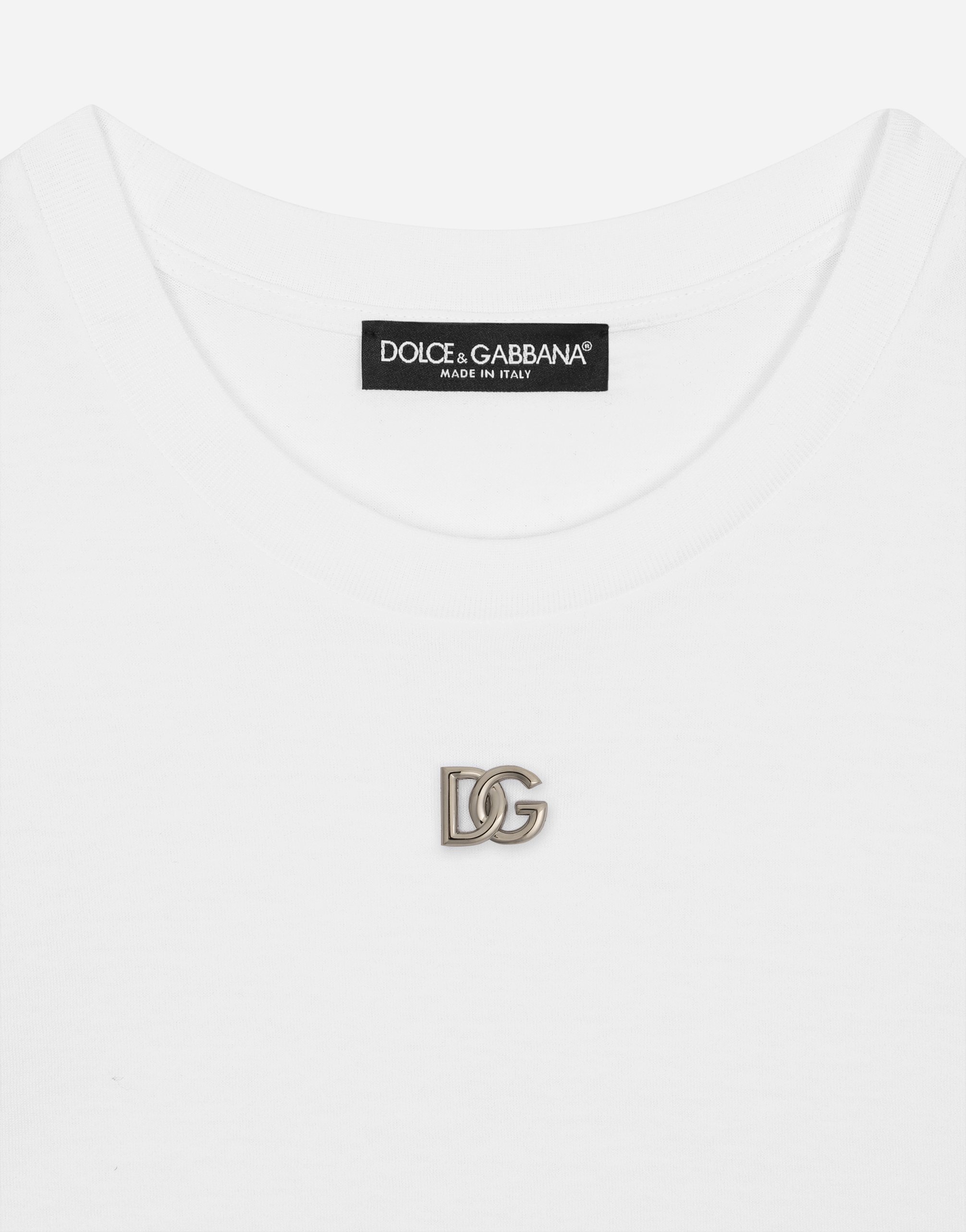 Dolce & Gabbana Lace-trim Cap-sleeve T-shirt In White
