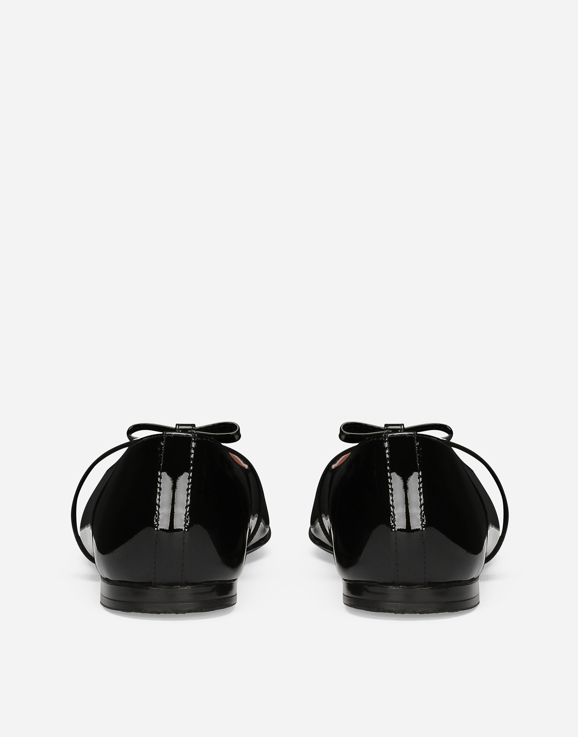 Dolce & Gabbana Patent Leather Ballet Flats With Bow In Black