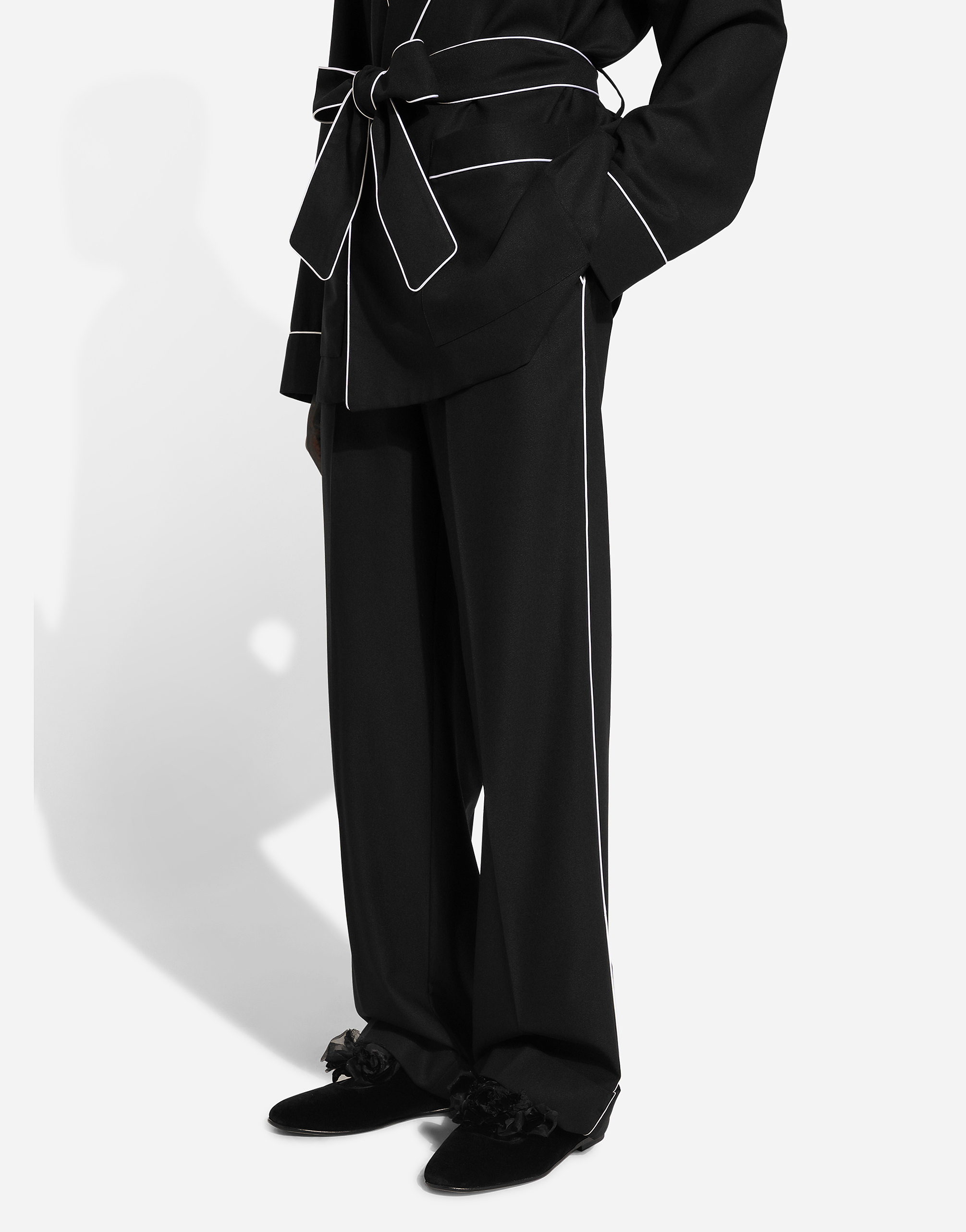 Dolce & Gabbana Cashmere Jogging Pants With Dg Logo In Black