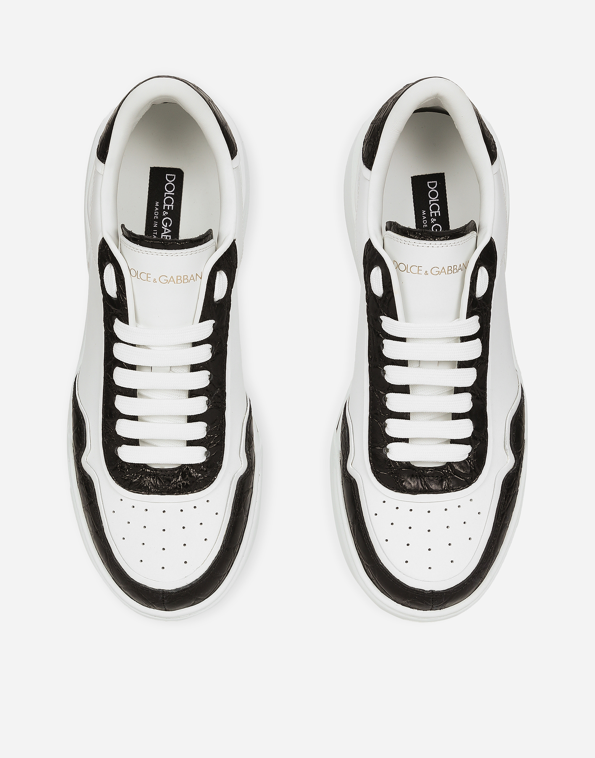 Dolce & Gabbana New Roma Sneakers In Bianco/nero