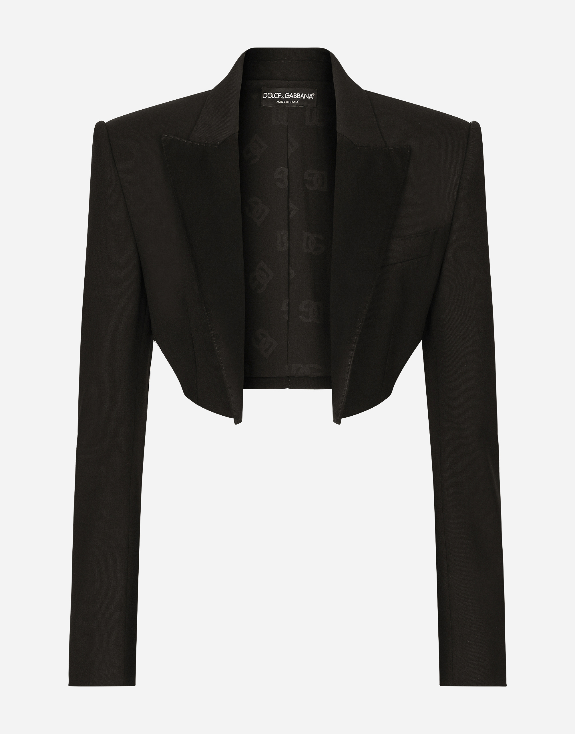Dolce & Gabbana Twill Spencer Blazer In Black